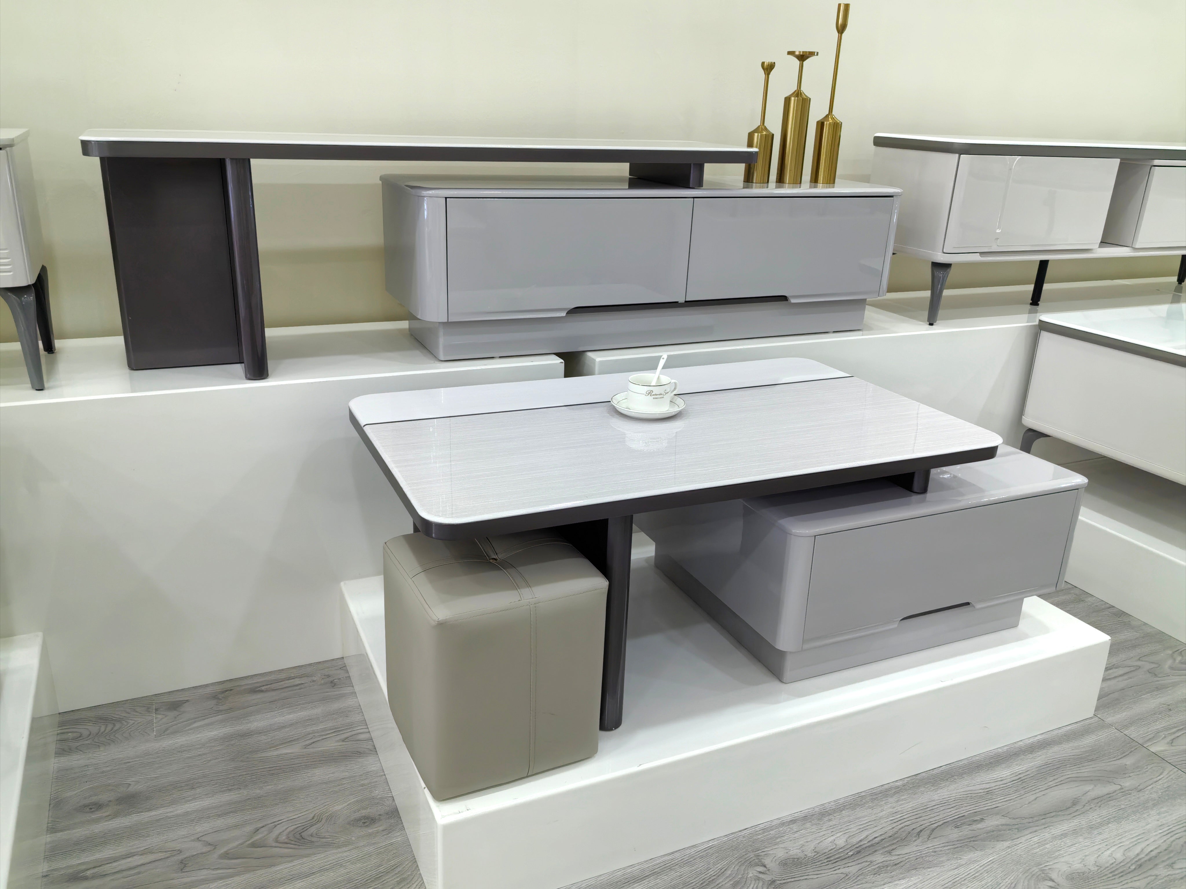 Coffee Table Artificial Stone Baking Paint LKL063CTJKN | LEUKHOME