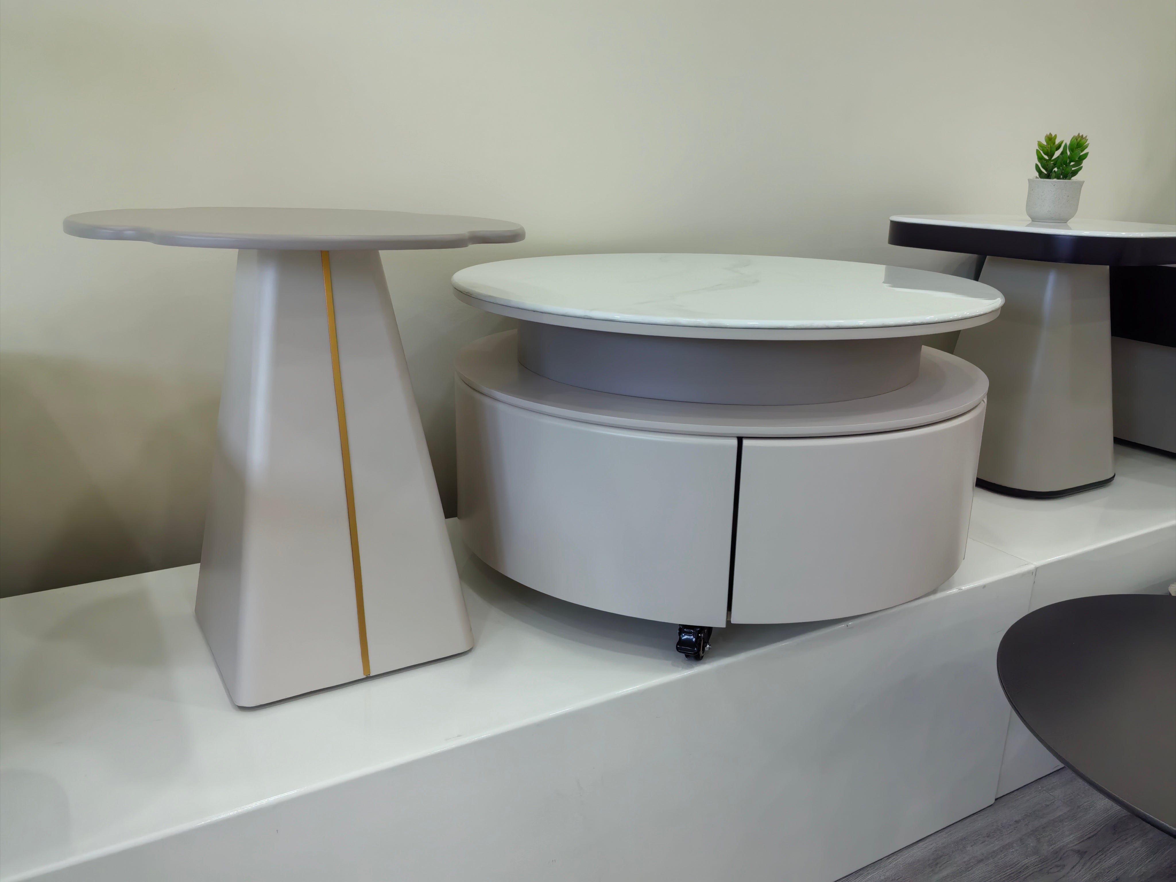 Coffee Table Artificial Stone Baking Paint LKL070CTJKN | LEUKHOME