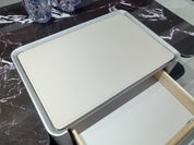 Coffee Table Artificial Stone Saddle Leather Wood Veneer‌ LKL017CTZZ | LEUKHOME