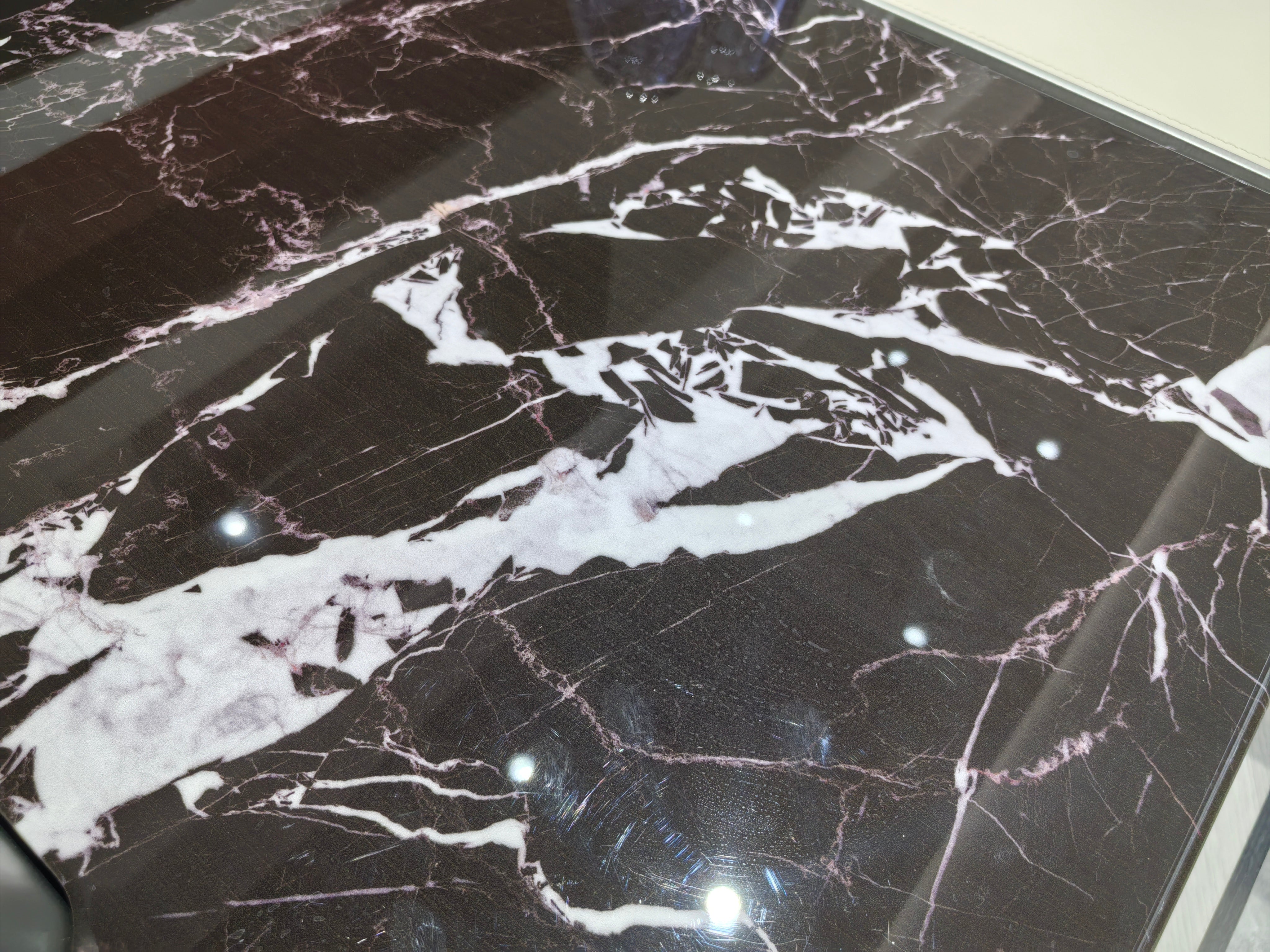 Coffee Table Artificial Stone Saddle Leather Wood Veneer‌ LKL017CTZZ | LEUKHOME