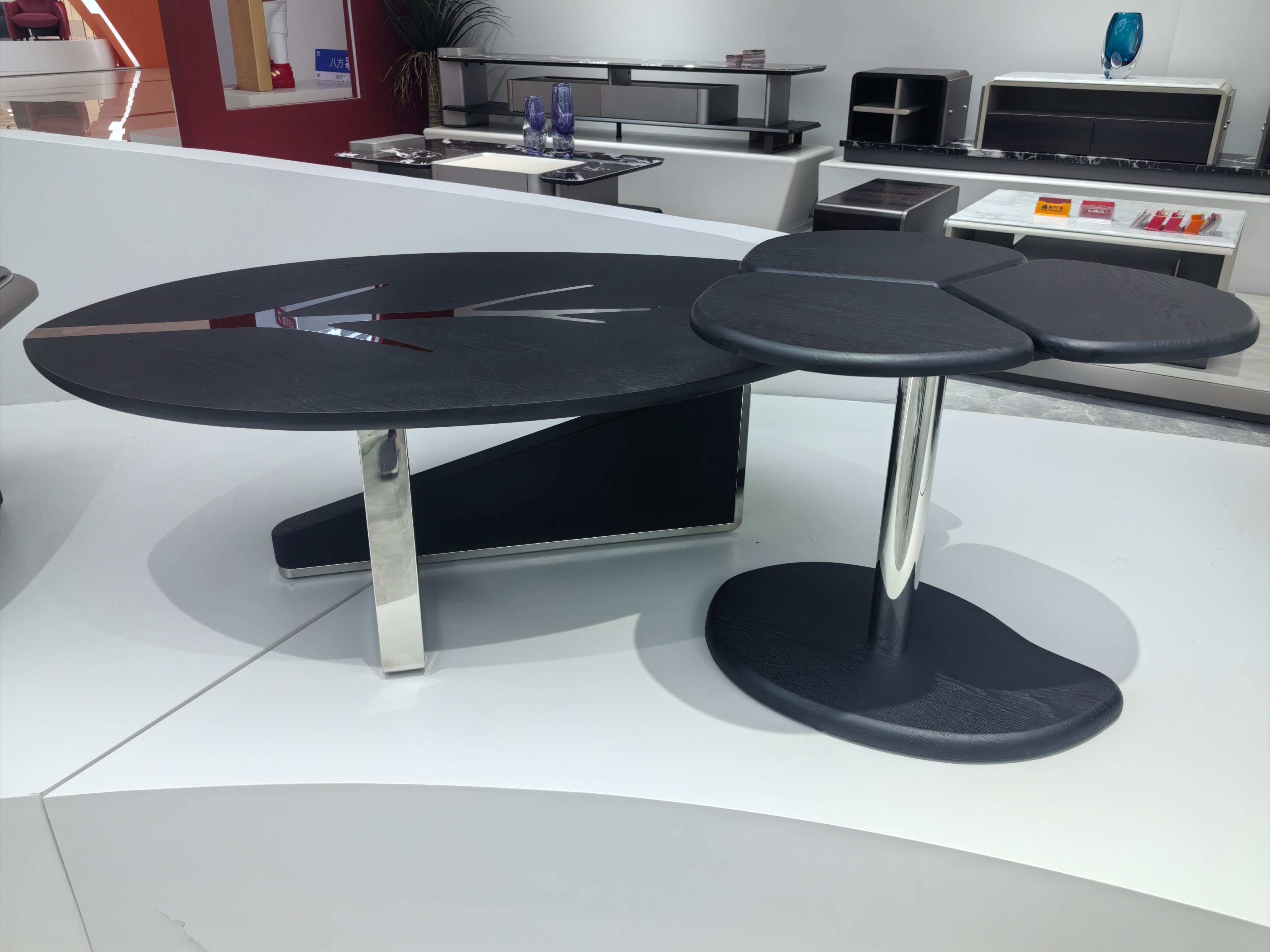 Coffee Table Stainless Steel Wood Veneer‌ LKL022TSZZ | LEUKHOME