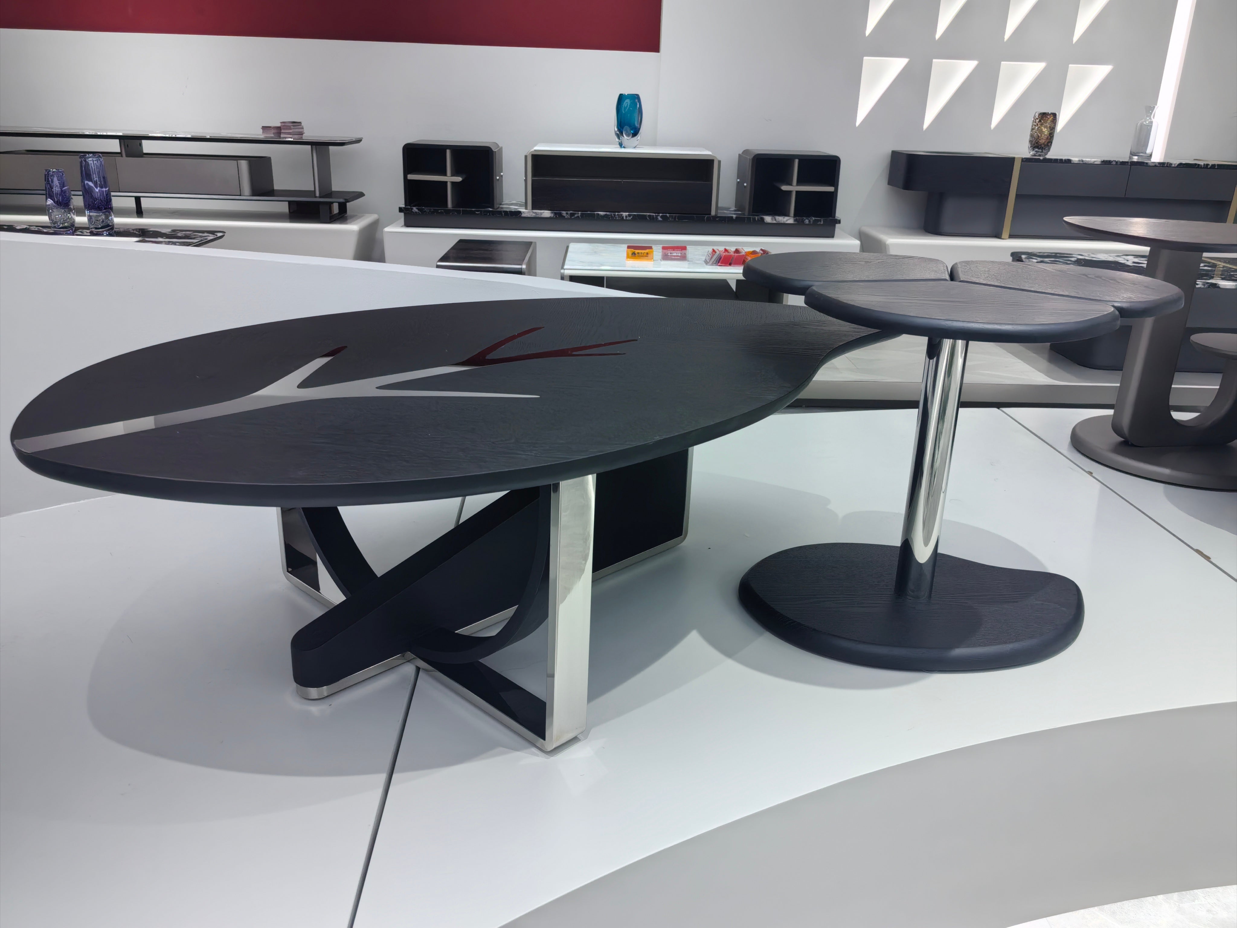 Coffee Table Stainless Steel Wood Veneer‌ LKL022TSZZ | LEUKHOME