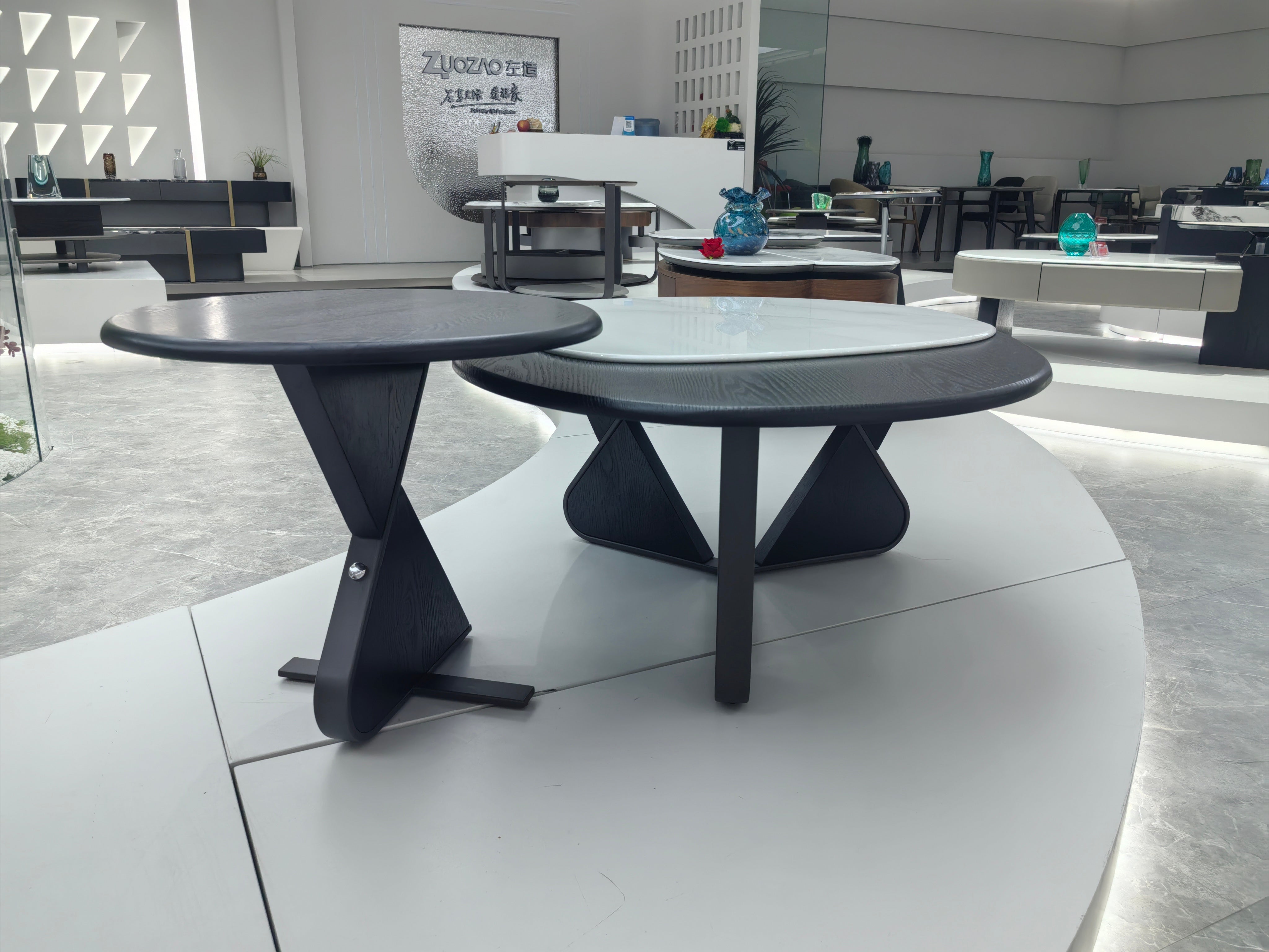 Coffee Table Artificial Stone Wood Veneer‌ LKL025CTZZ | LEUKHOME