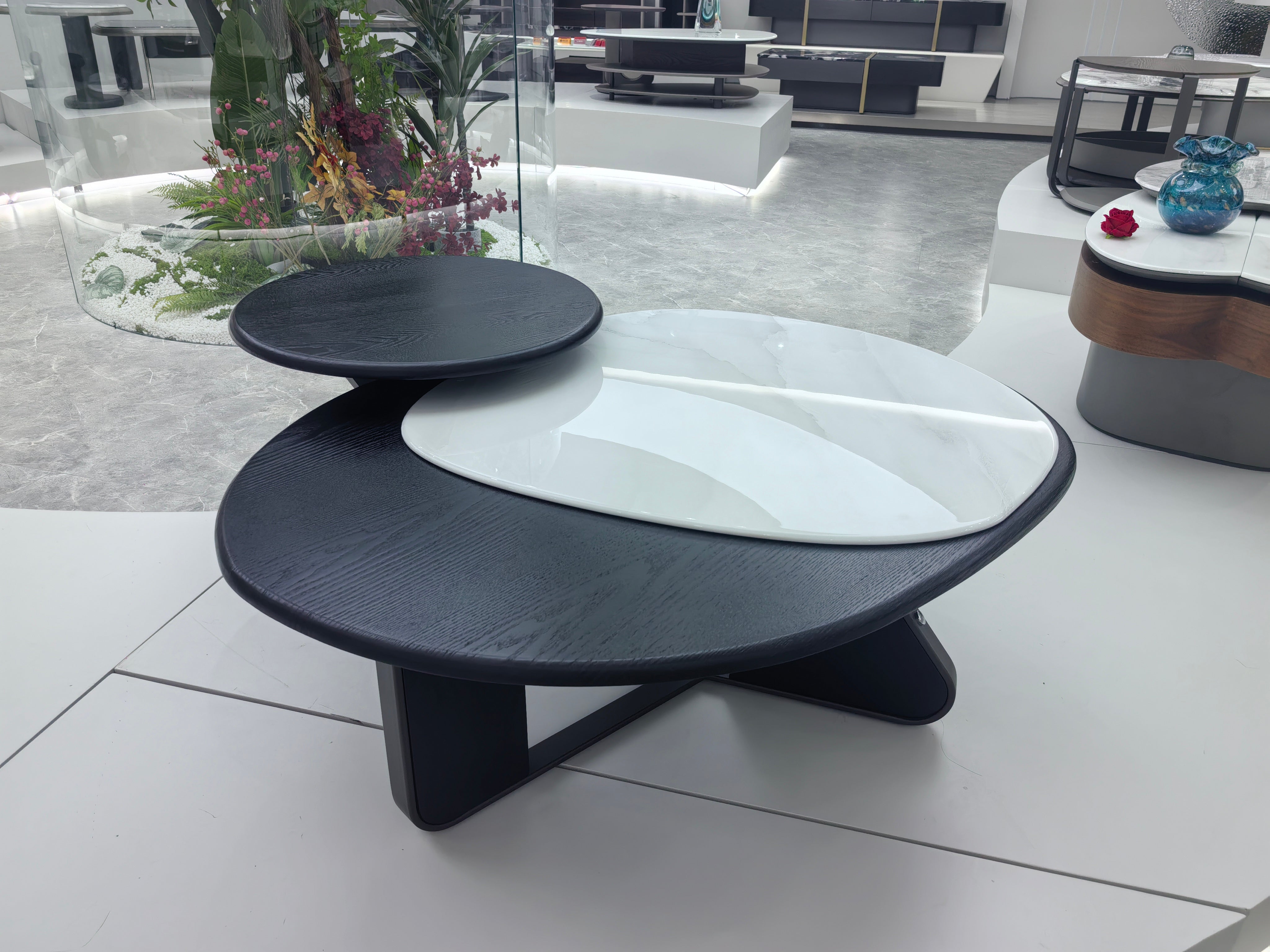 Coffee Table Artificial Stone Wood Veneer‌ LKL025CTZZ | LEUKHOME