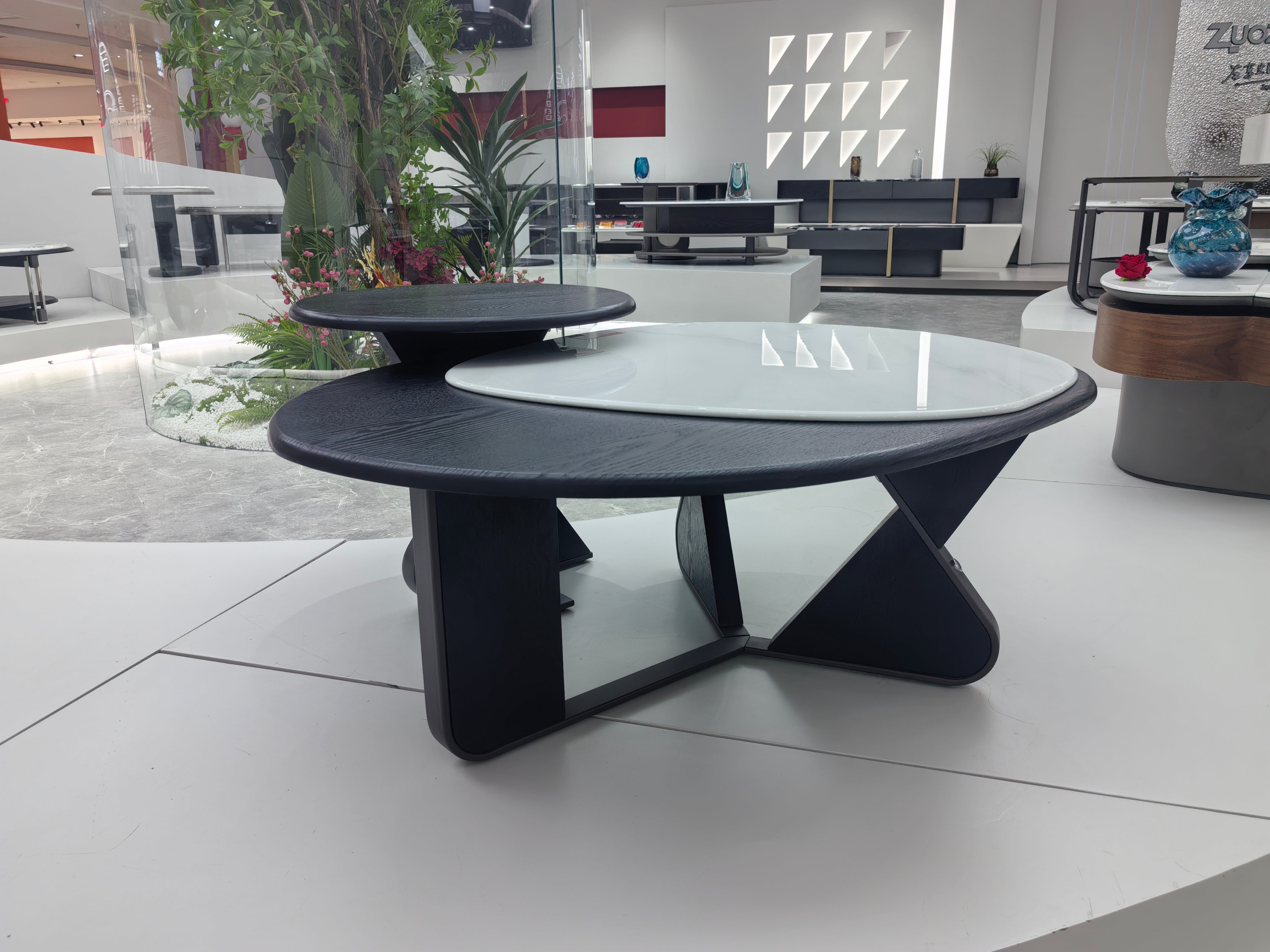 Coffee Table Artificial Stone Wood Veneer‌ LKL025CTZZ | LEUKHOME