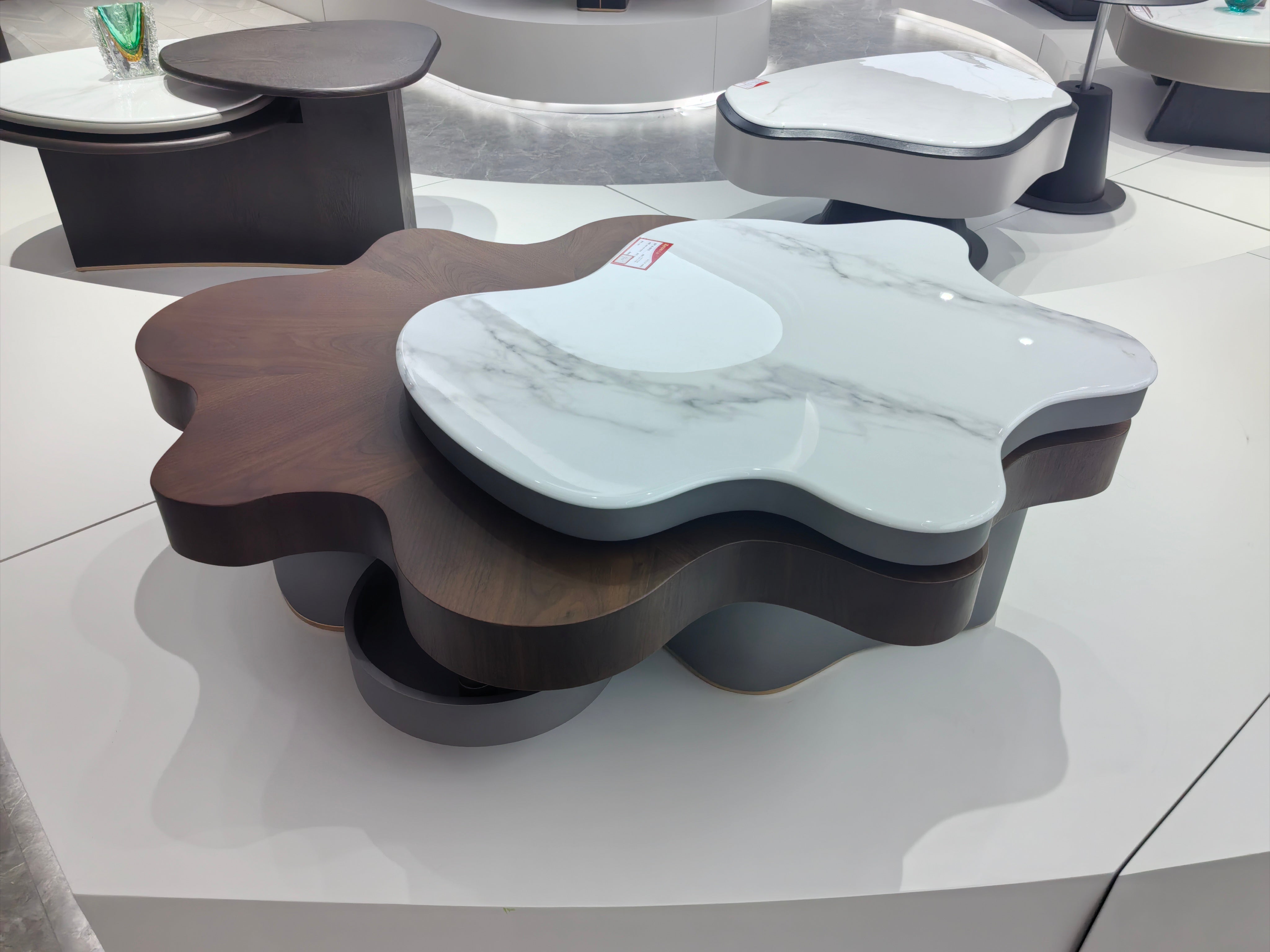 Coffee Table Artificial Stone Wood Veneer‌ LKL028CTZZ | LEUKHOME