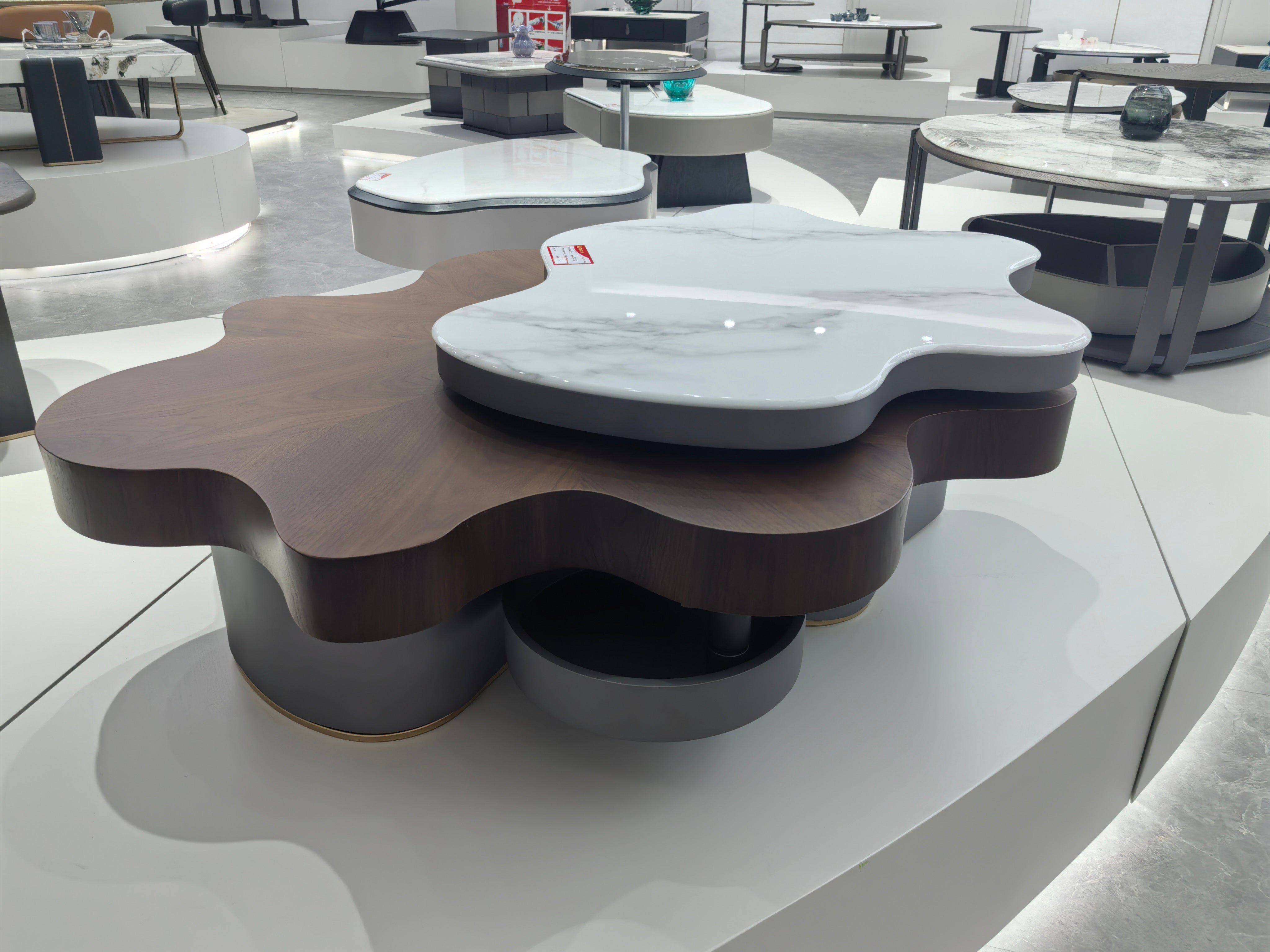 Coffee Table Artificial Stone Wood Veneer‌ LKL028CTZZ | LEUKHOME