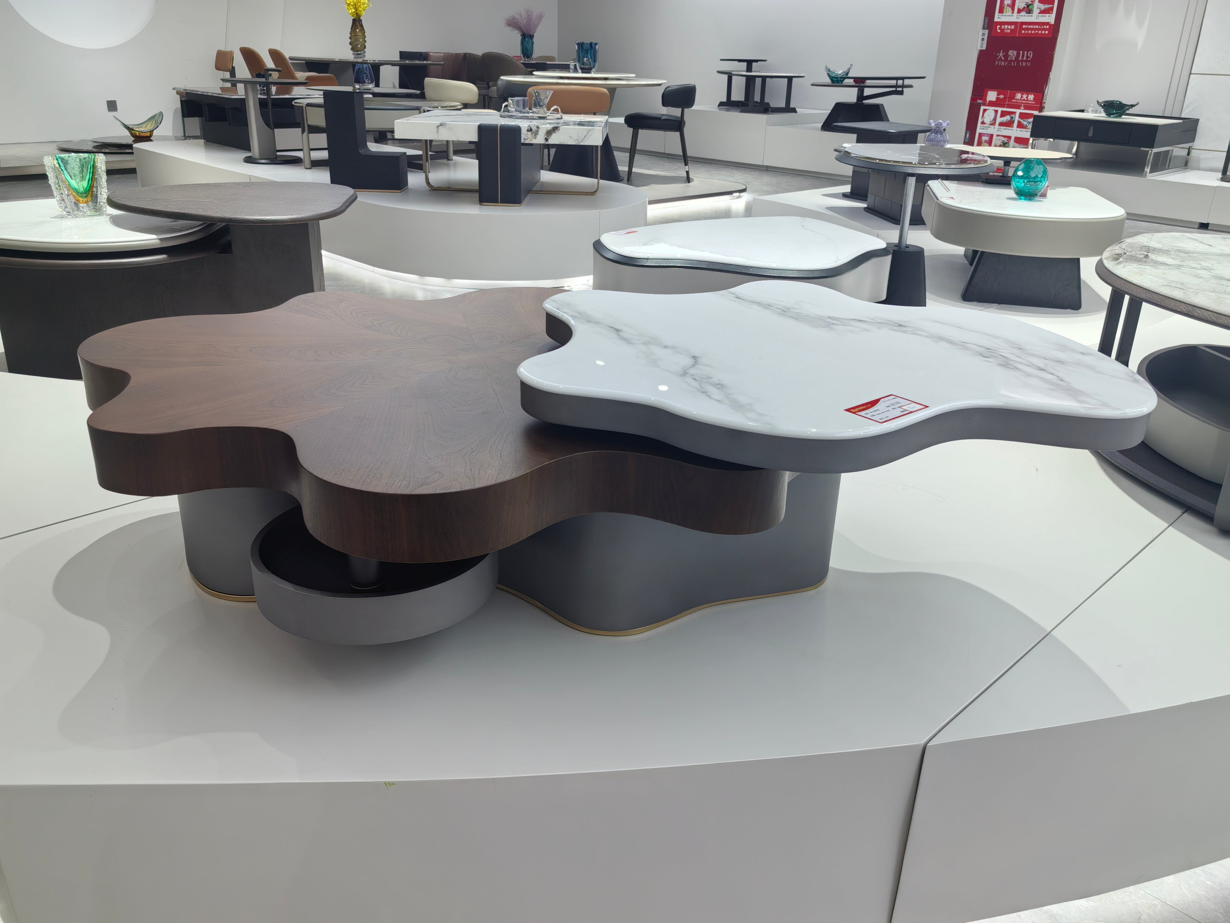 Coffee Table Artificial Stone Wood Veneer‌ LKL028CTZZ | LEUKHOME