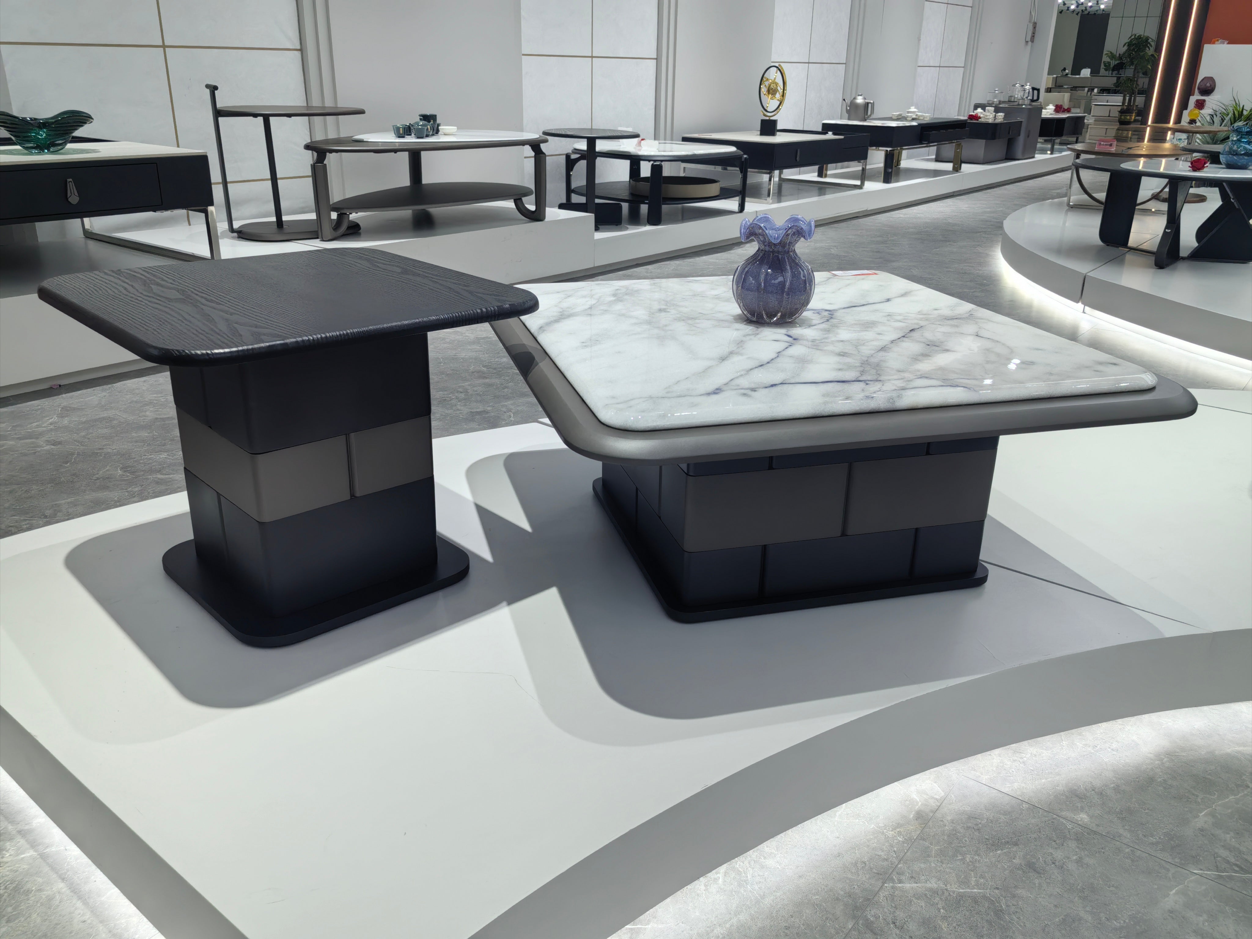 Coffee Table Super Crystal Stone Wood Veneer‌ LKL030CTZZ | LEUKHOME