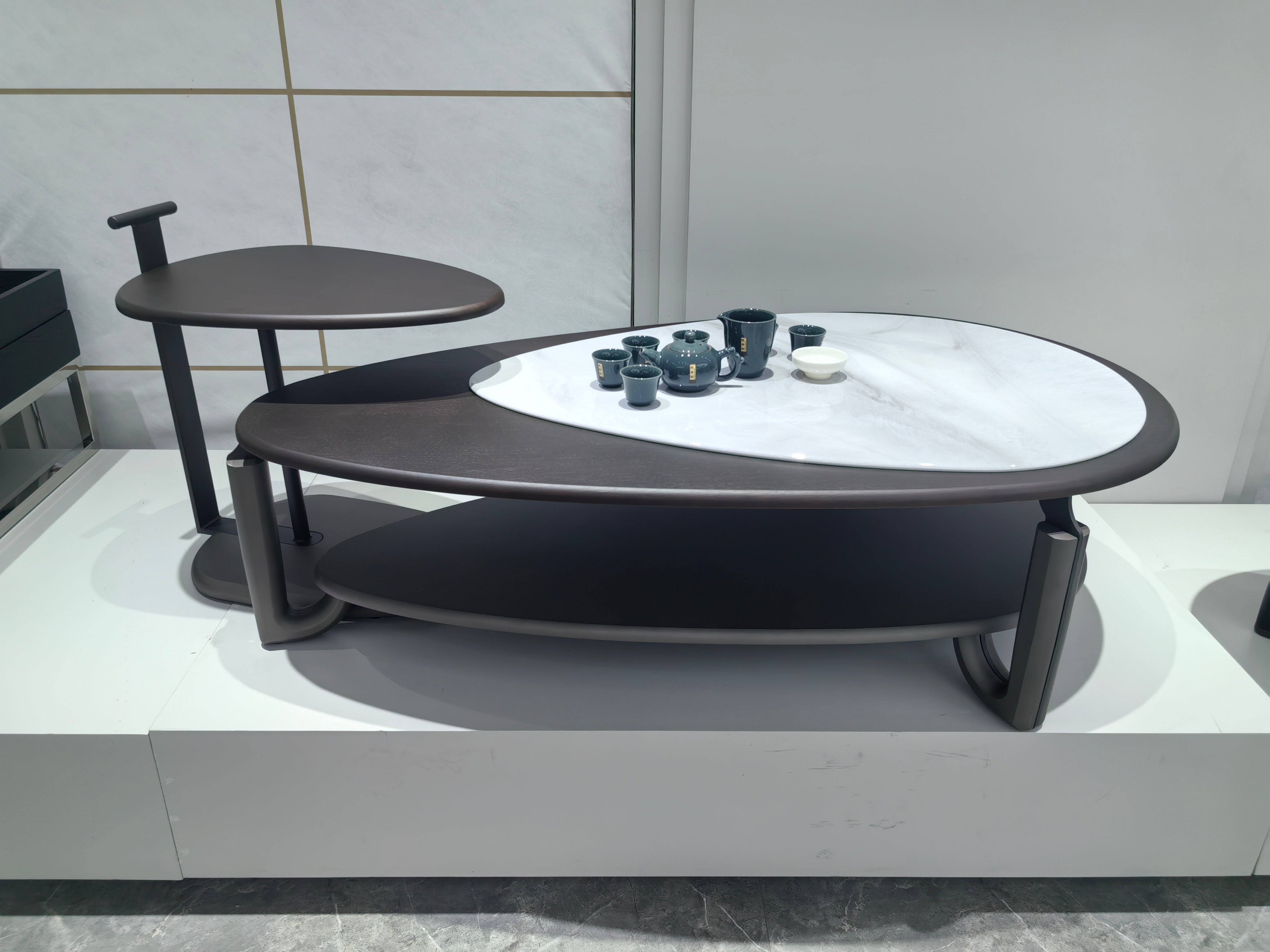 Coffee Table Artificial Stone Wood Veneer‌ LKL031CTZZ | LEUKHOME