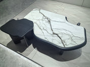 Журнальный столик из суперкристаллического камня, шпон дерева LKL034CTZZ | LEUKHOME