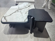 Журнальный столик из суперкристаллического камня, шпон дерева LKL034CTZZ | LEUKHOME