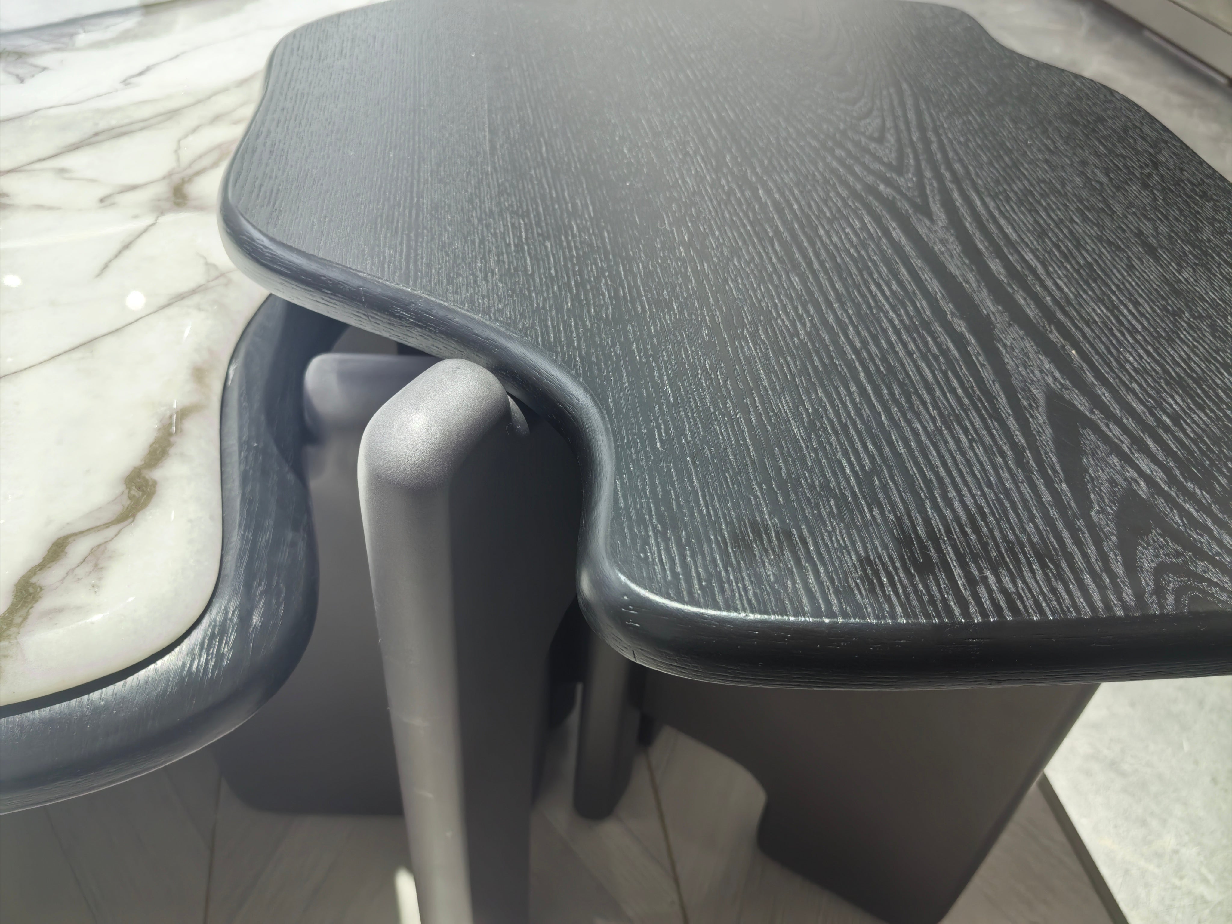 Журнальный столик из суперкристаллического камня, шпон дерева LKL034CTZZ | LEUKHOME