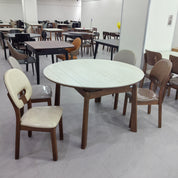 Dining Table Sintered Stone Solid Wood LKD007DTXYD | LEUKHOME