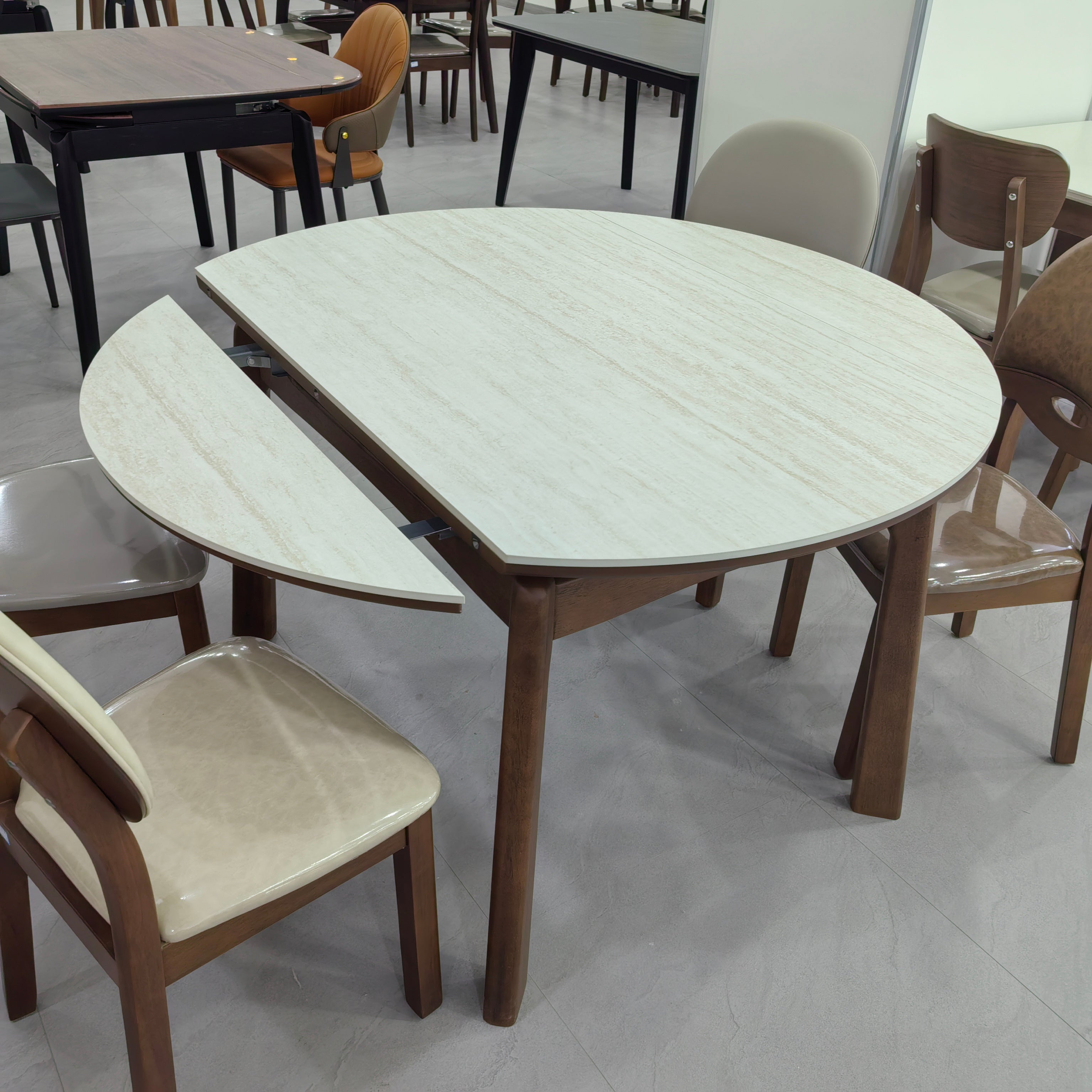 Dining Table Sintered Stone Solid Wood LKD007DTXYD | LEUKHOME