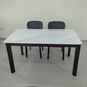 Dining Table Artificial Stone Solid Wood LKD013DTXYD | LEUKHOME