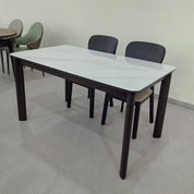 Dining Table Artificial Stone Solid Wood LKD013DTXYD | LEUKHOME