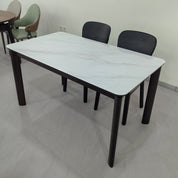 Dining Table Artificial Stone Solid Wood LKD013DTXYD | LEUKHOME