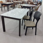 Dining Table Artificial Stone Solid Wood LKD013DTXYD | LEUKHOME