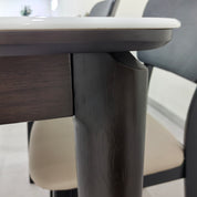 Dining Table Artificial Stone Solid Wood LKD013DTXYD | LEUKHOME