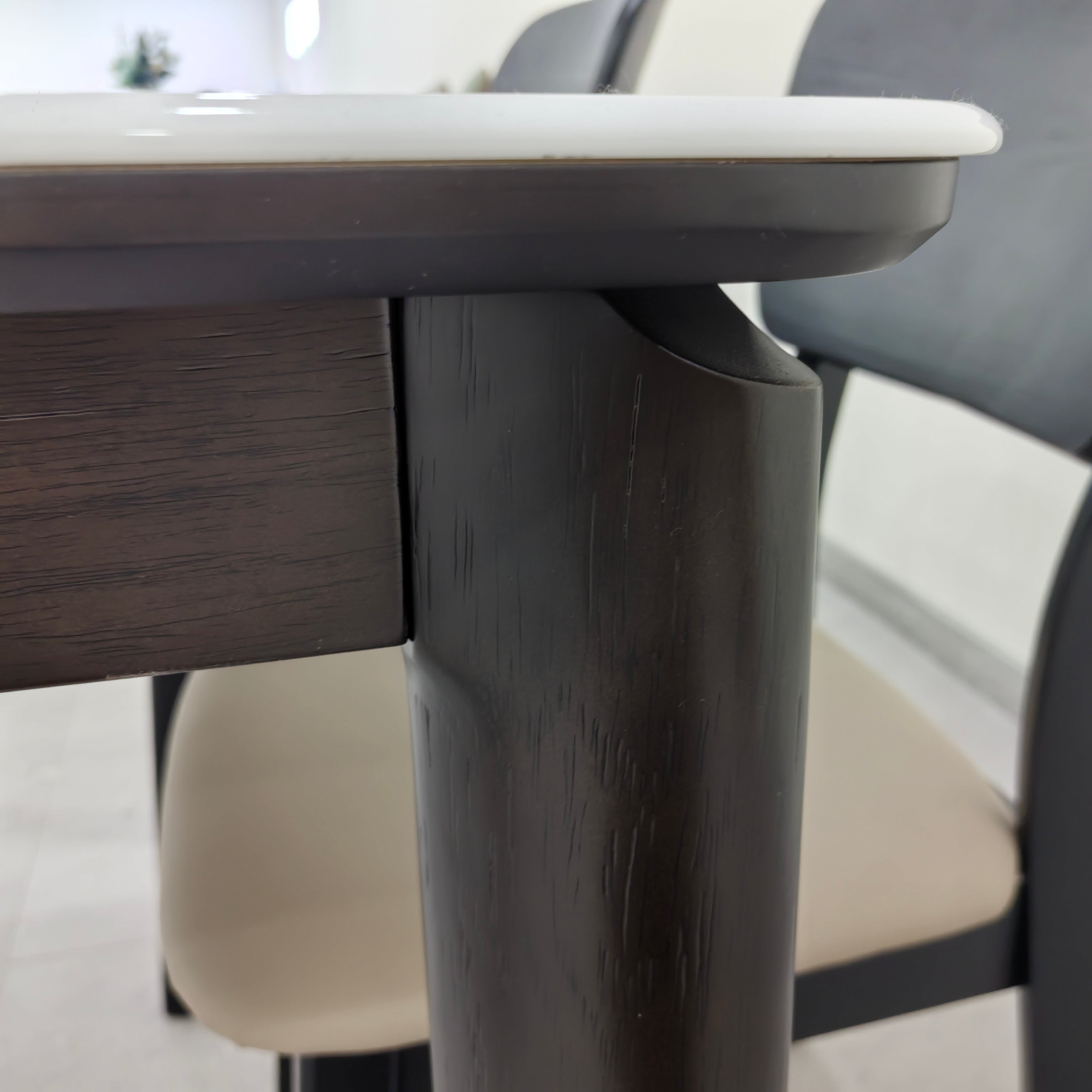 Dining Table Artificial Stone Solid Wood LKD013DTXYD | LEUKHOME