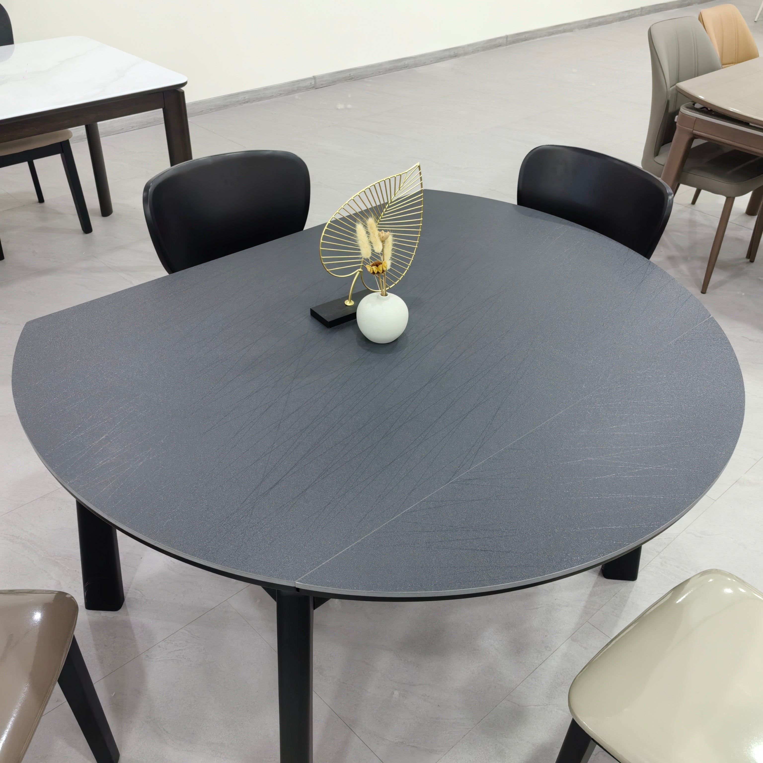 Dining Table Artificial Stone Solid Wood LKD015DTXYD | LEUKHOME