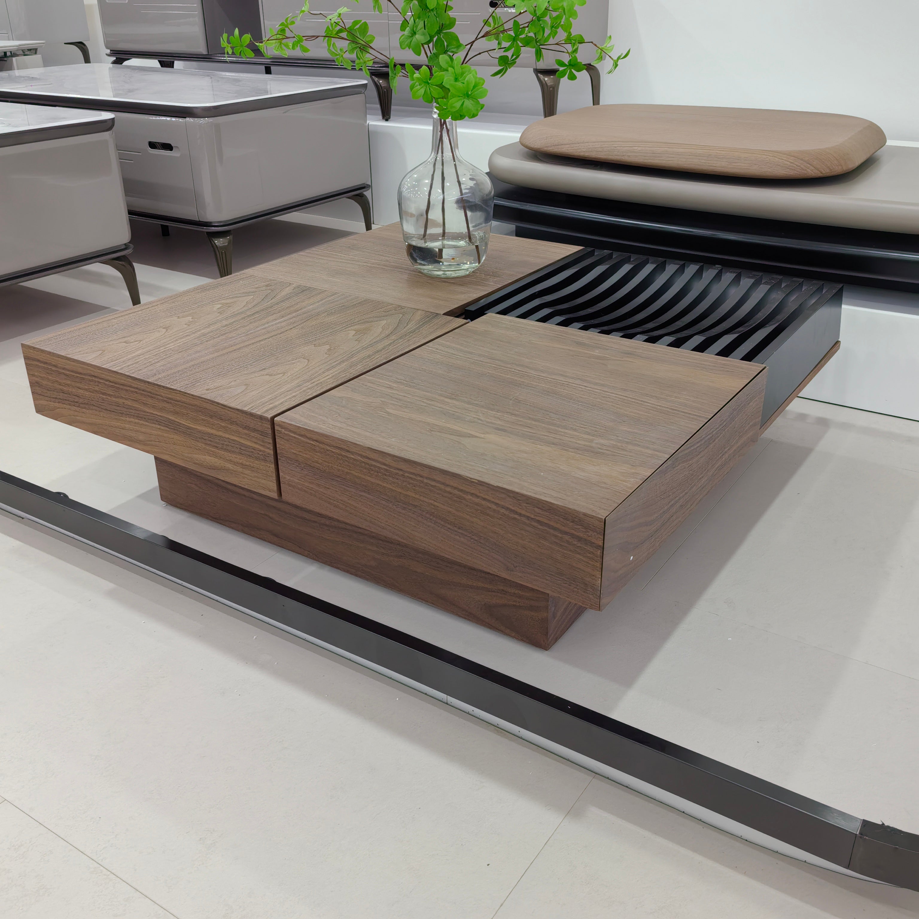 Coffee Table Rubik's Cube Wood Veneer‌ LKLMFCTFH | LEUKHOME