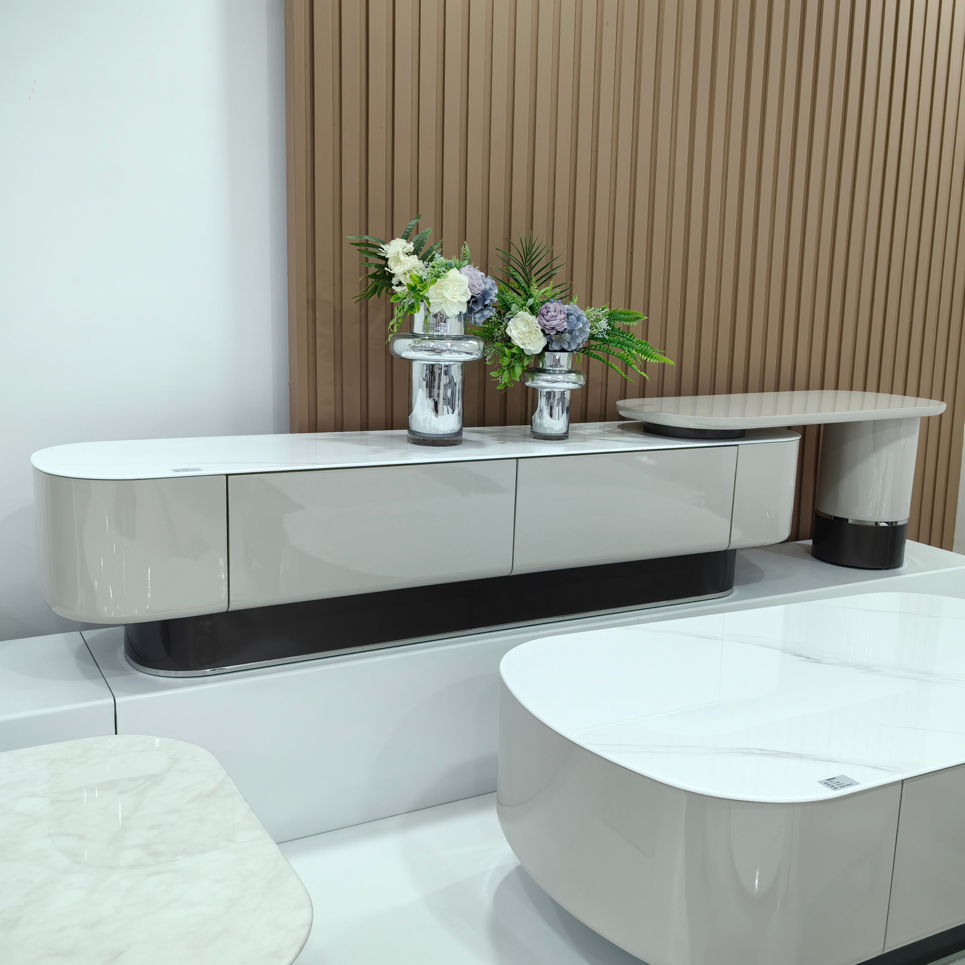 TV Stand Artificial Stone Baking Paint LKLM1503TSFH | LEUKHOME