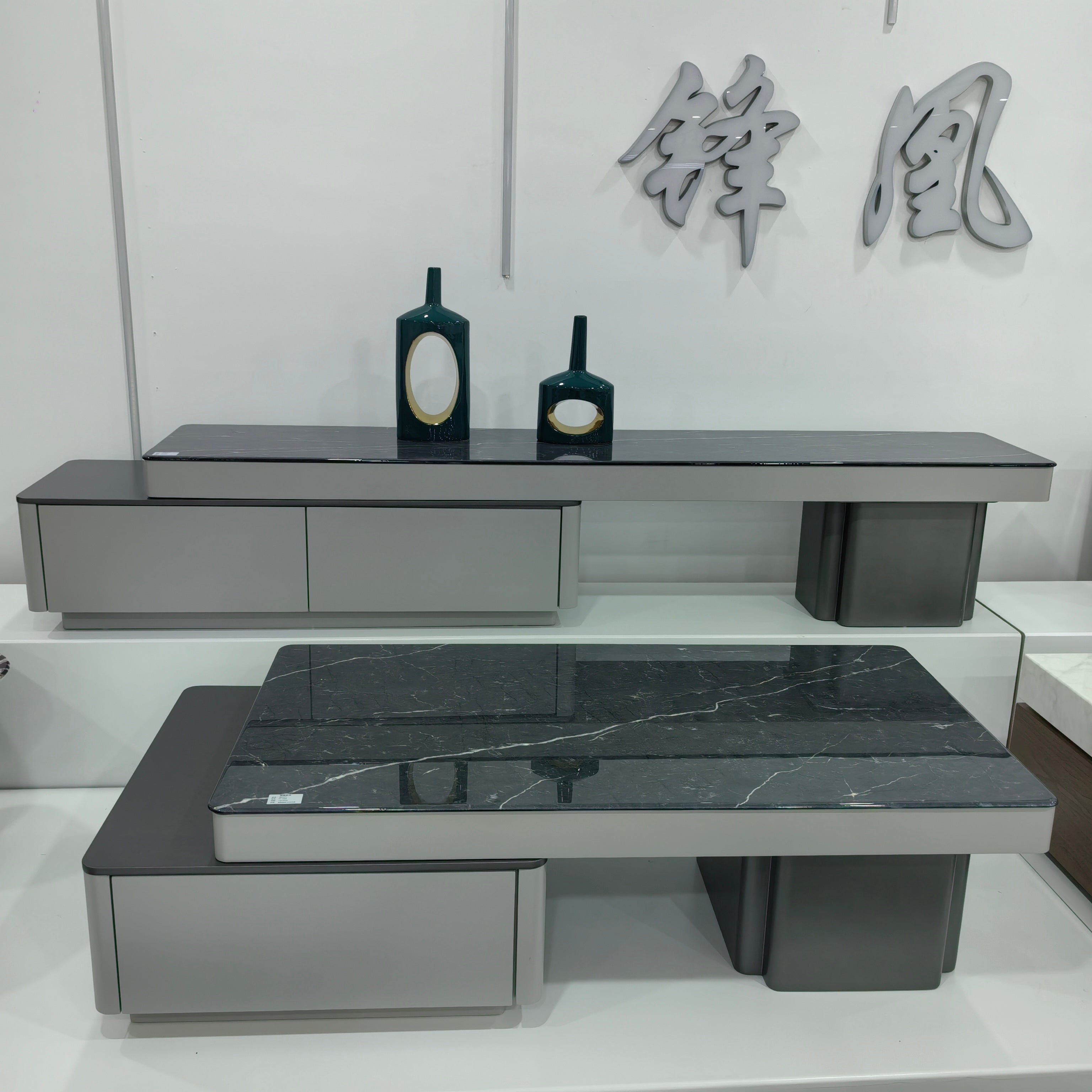 TV Stand Artificial Stone Baking Paint LKLM1505TSFH | LEUKHOME