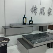 TV Stand Artificial Stone Baking Paint LKLM1505TSFH | LEUKHOME