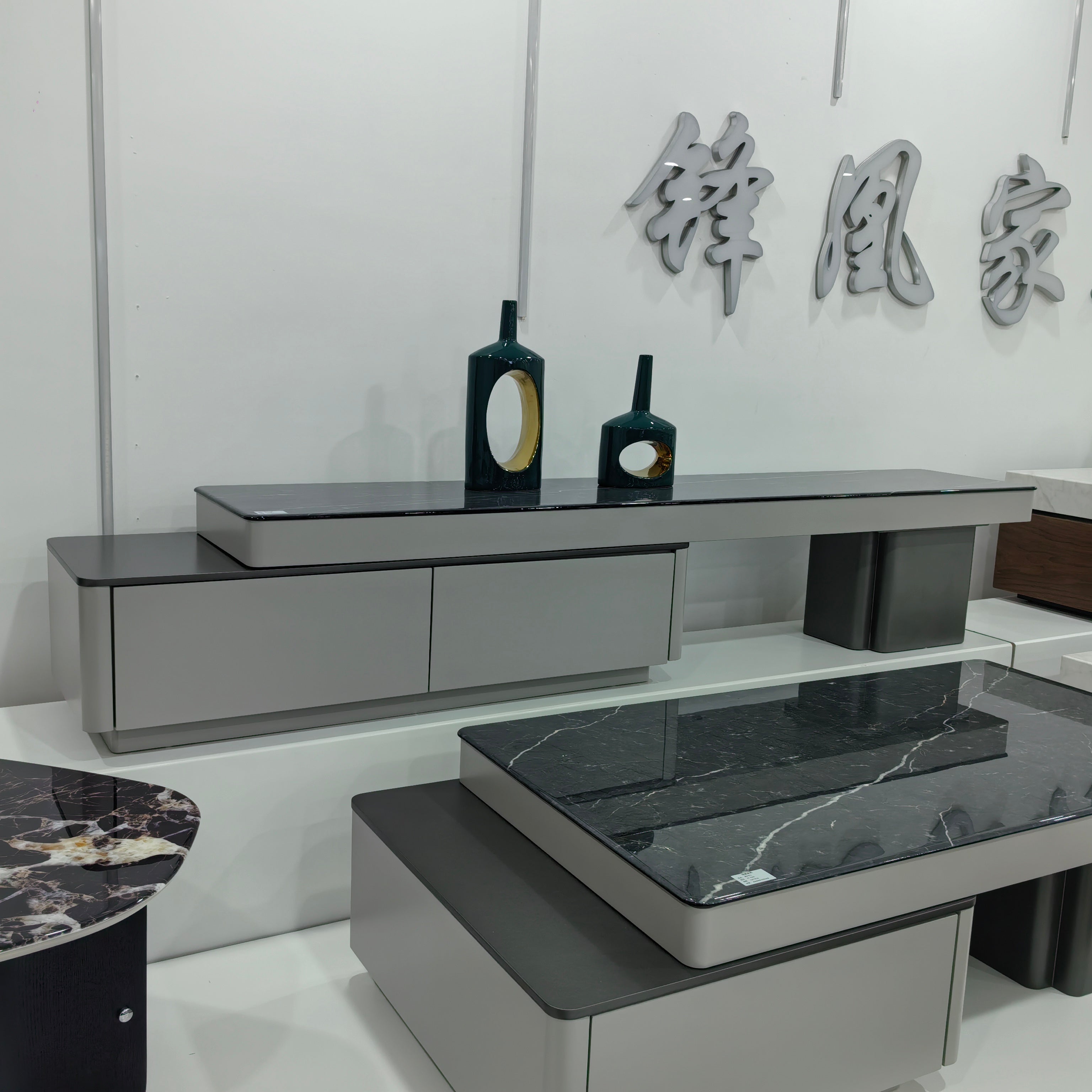 TV Stand Artificial Stone Baking Paint LKLM1505TSFH | LEUKHOME