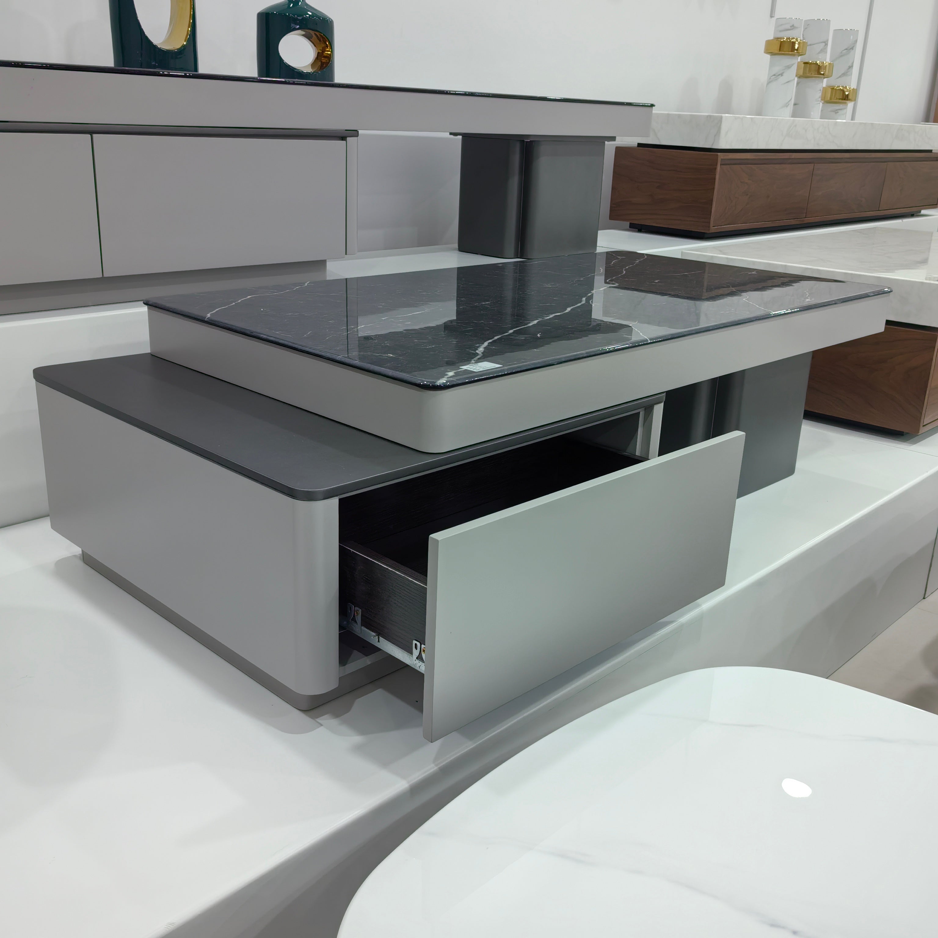 Coffee Table Artificial Stone Baking Paint LKLM1505CTFH | LEUKHOME