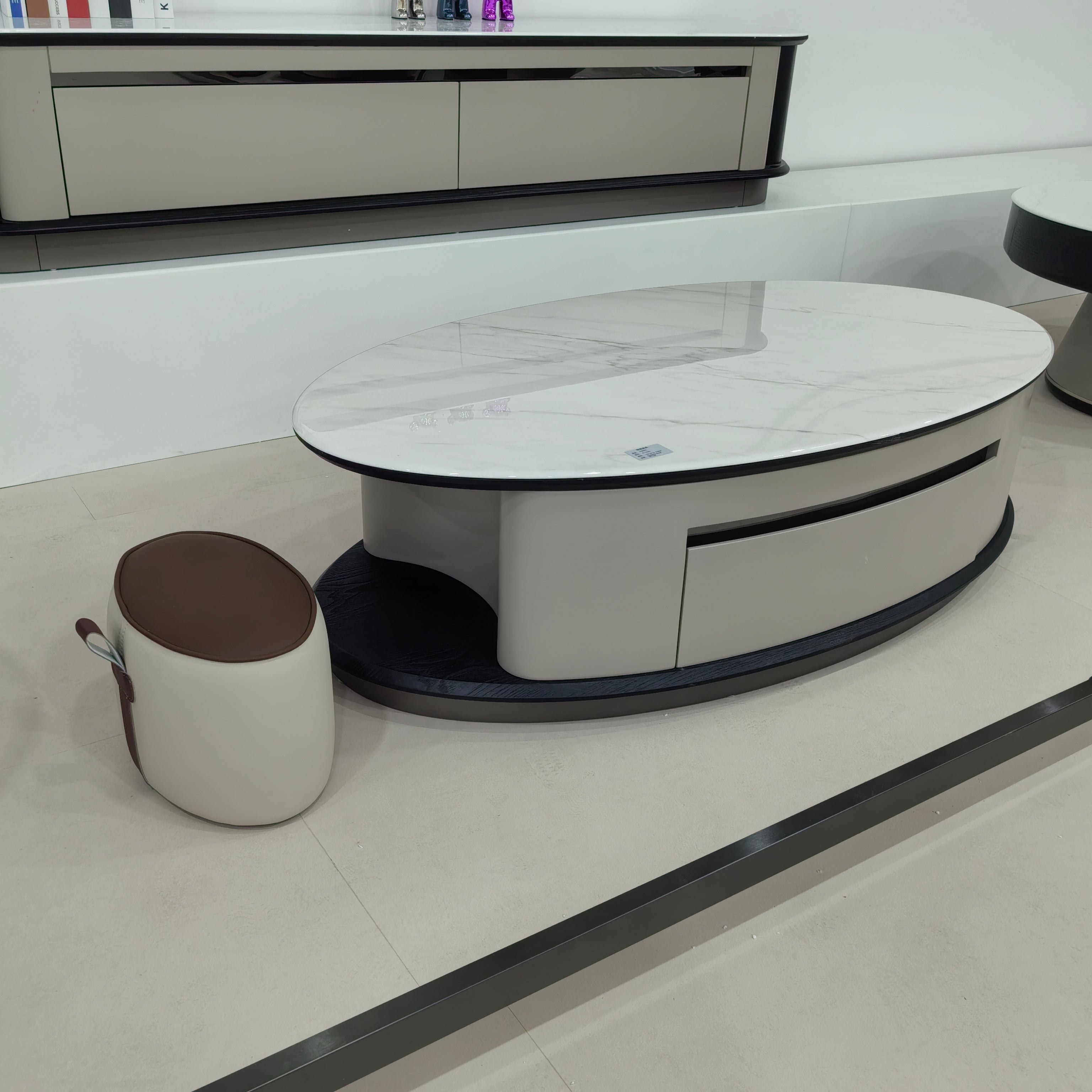 طاولة قهوة من الحجر الصناعي مطلية بالخبز، LKLM1520CTFH | LEUKHOME