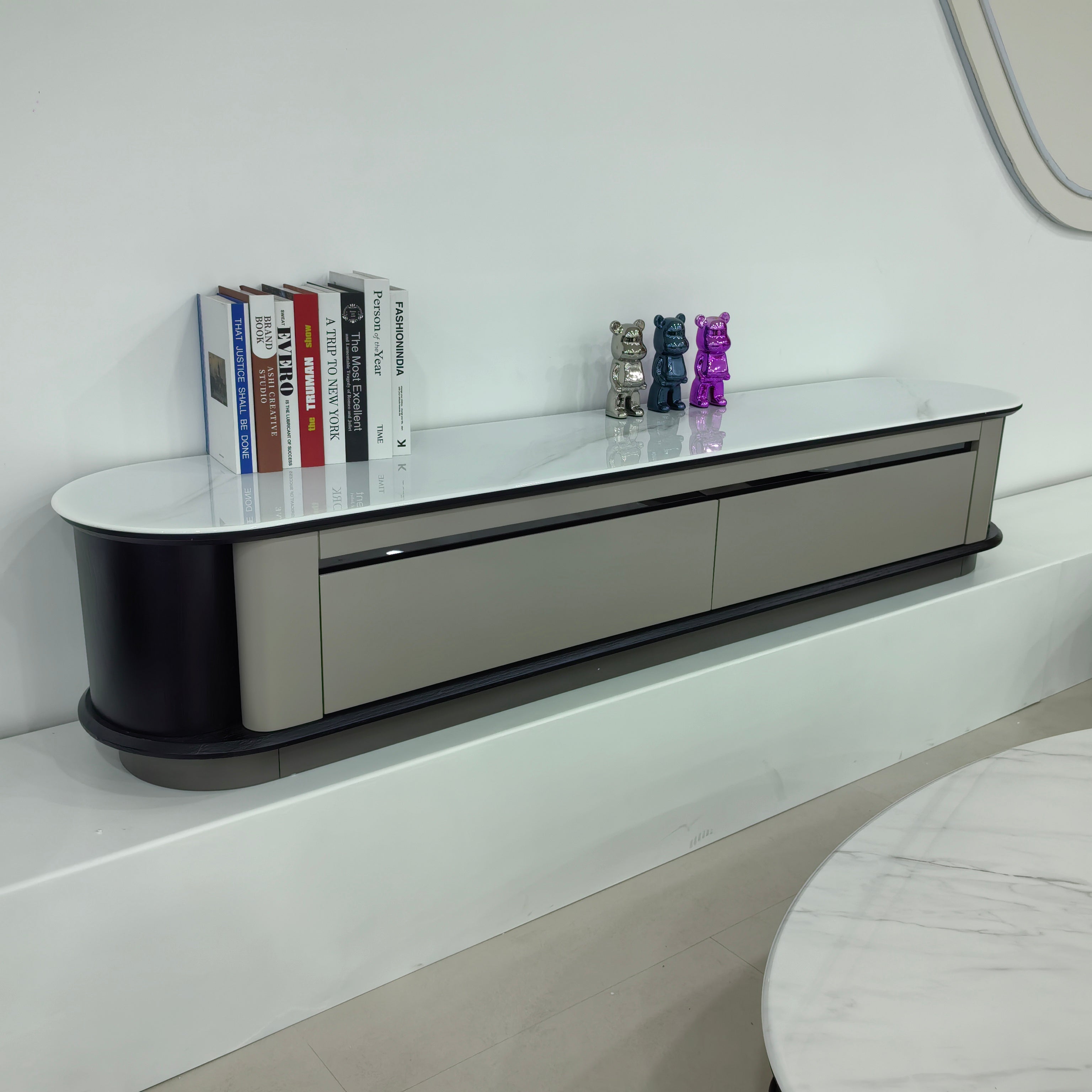 TV Stand Artificial Stone Baking Paint LKLM1520TSFH | LEUKHOME