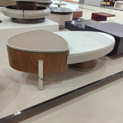 Coffee Table Artificial Stone Wood Veneer‌ Baking Paint LKLM3751CTFH | LEUKHOME