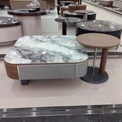 Coffee Table Artificial Stone Wood Veneer‌ Baking Paint LKLM2520CTFH | LEUKHOME