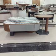 Coffee Table Artificial Stone Wood Veneer‌ Baking Paint LKLM2520CTFH | LEUKHOME