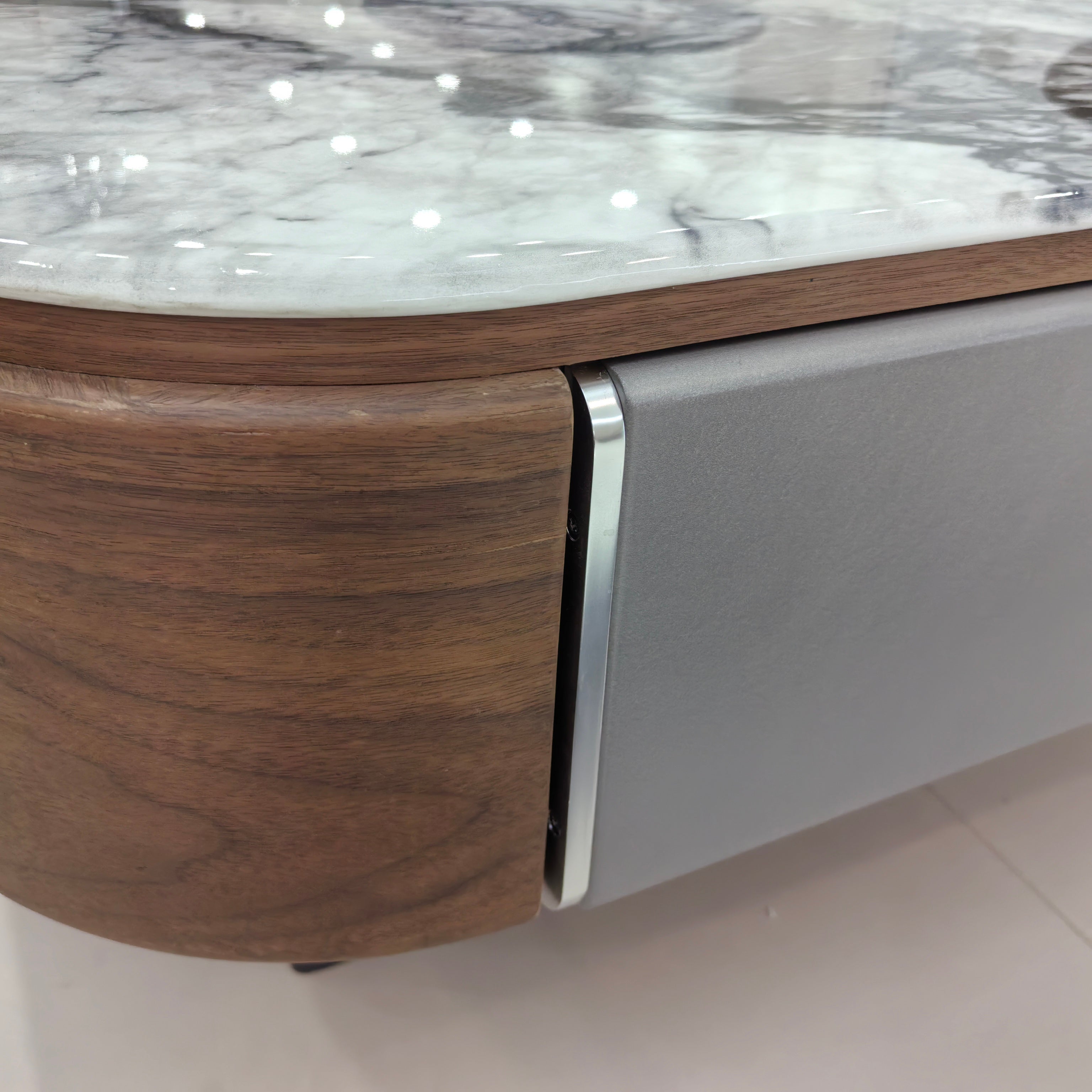 Coffee Table Artificial Stone Wood Veneer‌ Baking Paint LKLM2520CTFH | LEUKHOME