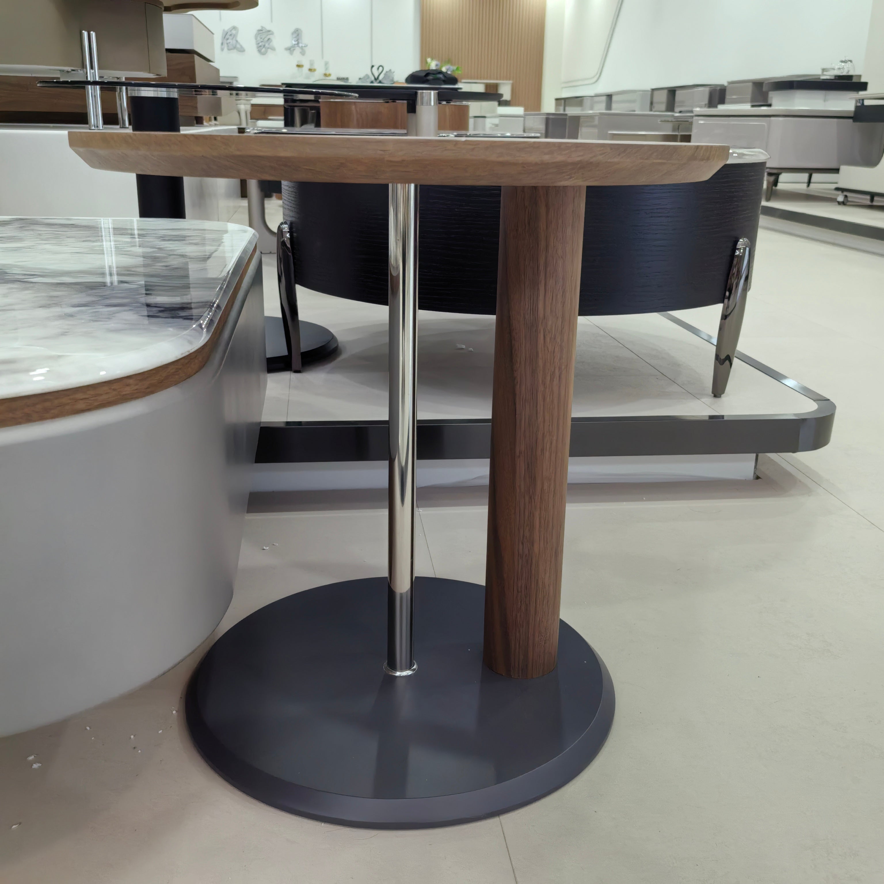 Coffee Table Artificial Stone Wood Veneer‌ Baking Paint LKLM2520CTFH | LEUKHOME