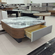 Coffee Table Artificial Stone Wood Veneer‌ Baking Paint LKLM2520CTFH | LEUKHOME