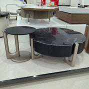 Coffee Table Artificial Stone Wood Veneer‌ LKLM3333CTFH | LEUKHOME