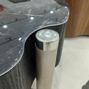 Coffee Table Artificial Stone Wood Veneer‌ LKLM3333CTFH | LEUKHOME