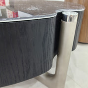 Coffee Table Artificial Stone Wood Veneer‌ LKLM3333CTFH | LEUKHOME