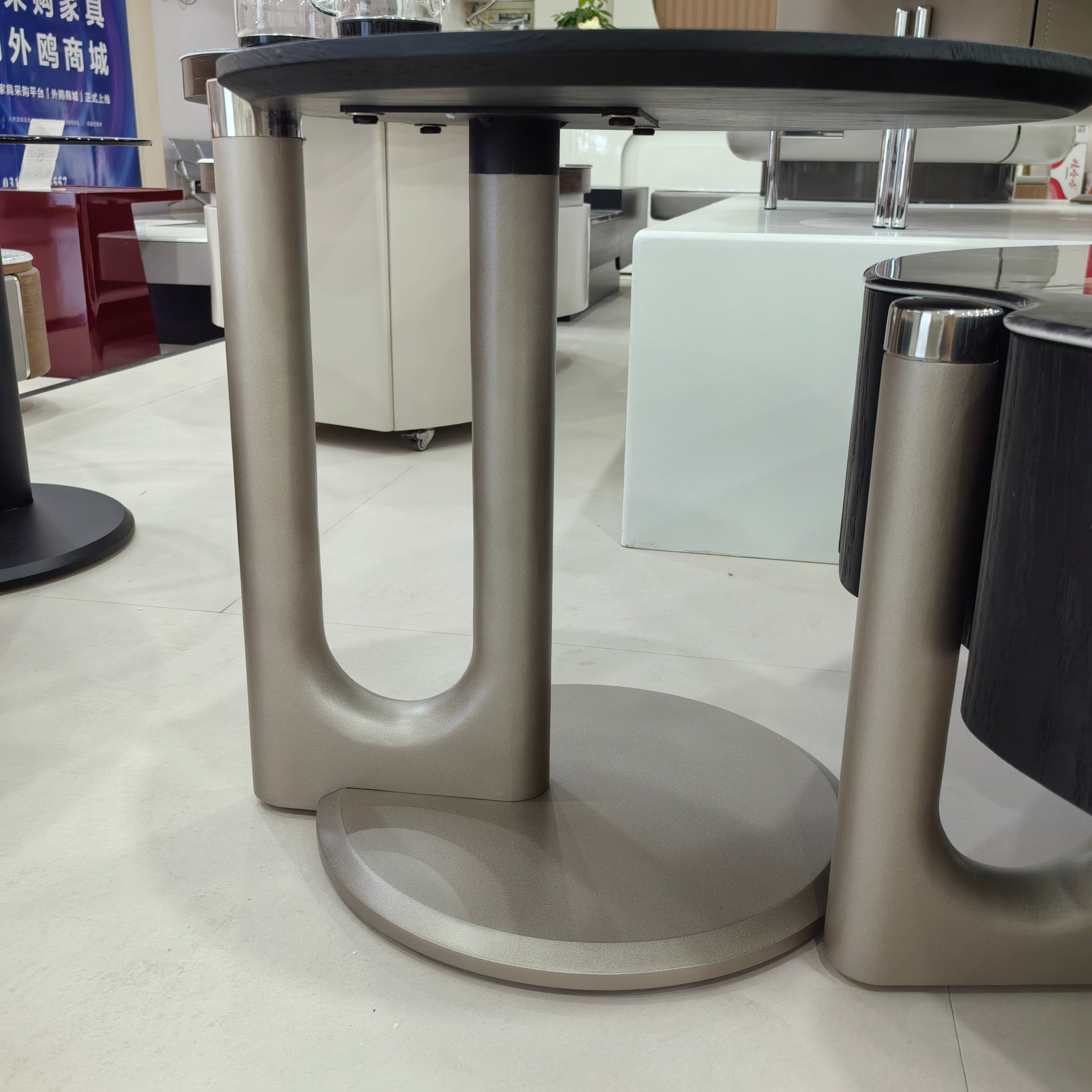 Coffee Table Artificial Stone Wood Veneer‌ LKLM3333CTFH | LEUKHOME