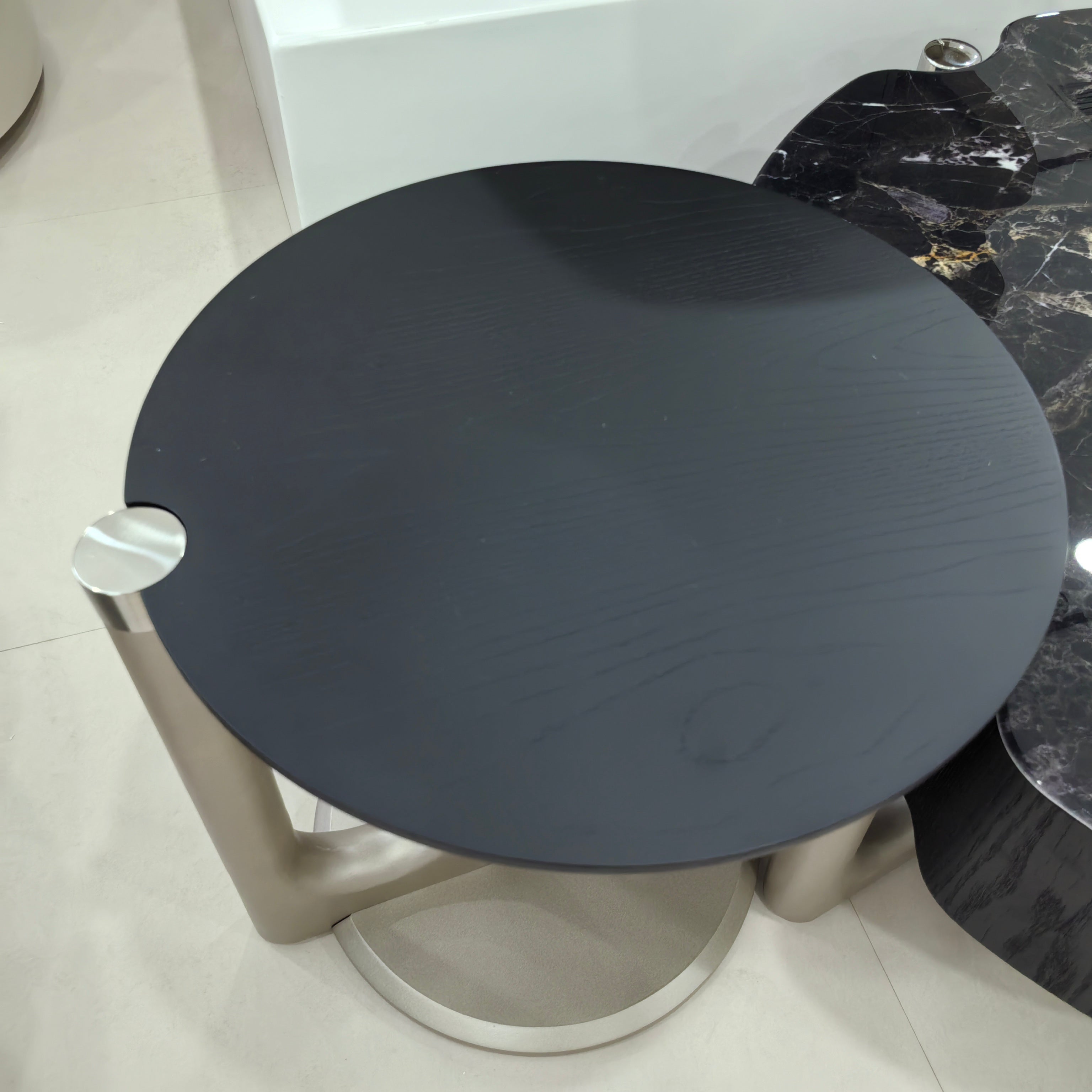 Coffee Table Artificial Stone Wood Veneer‌ LKLM3333CTFH | LEUKHOME