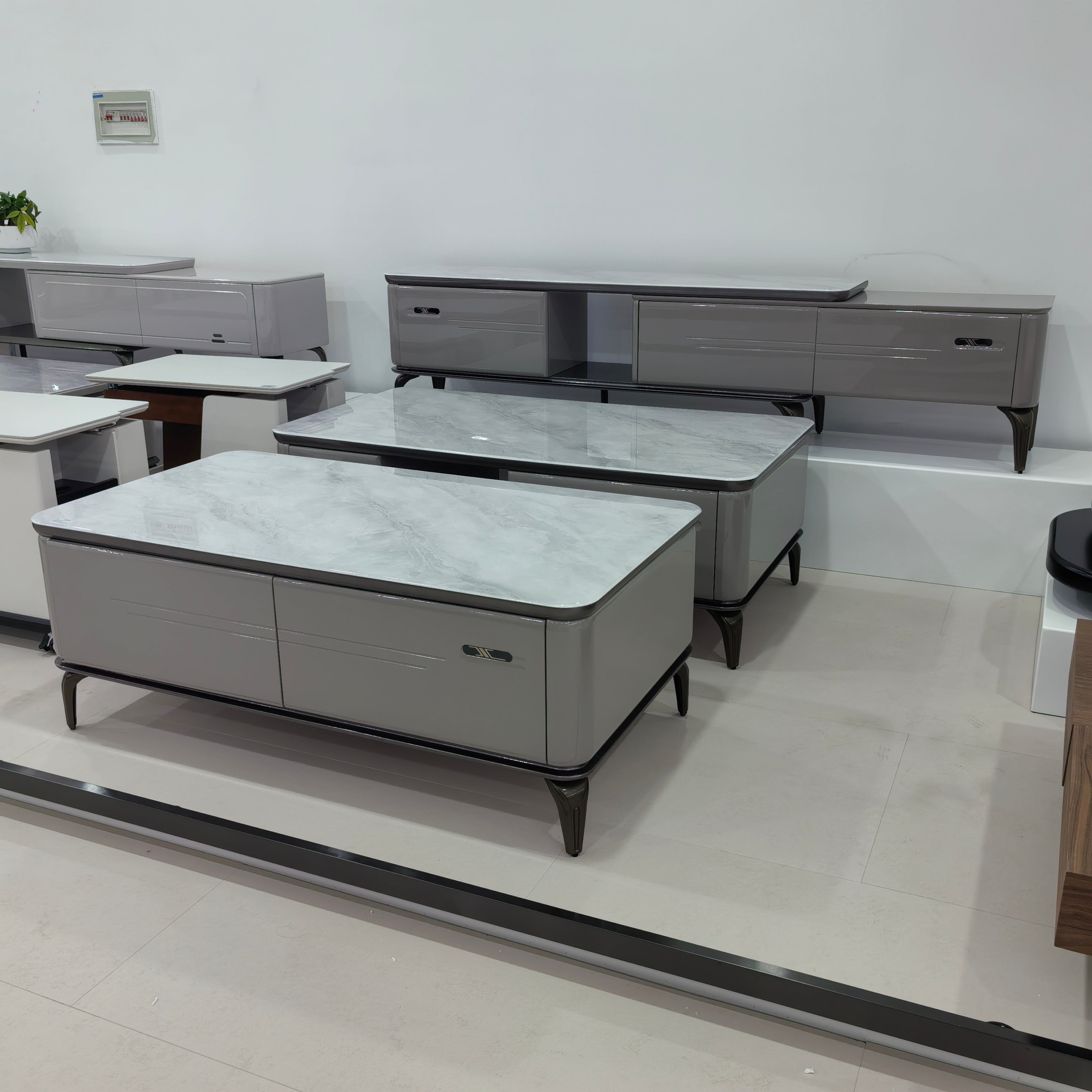 TV Stand Artificial Stone Baking Paint LKLM15033TSFH | LEUKHOME