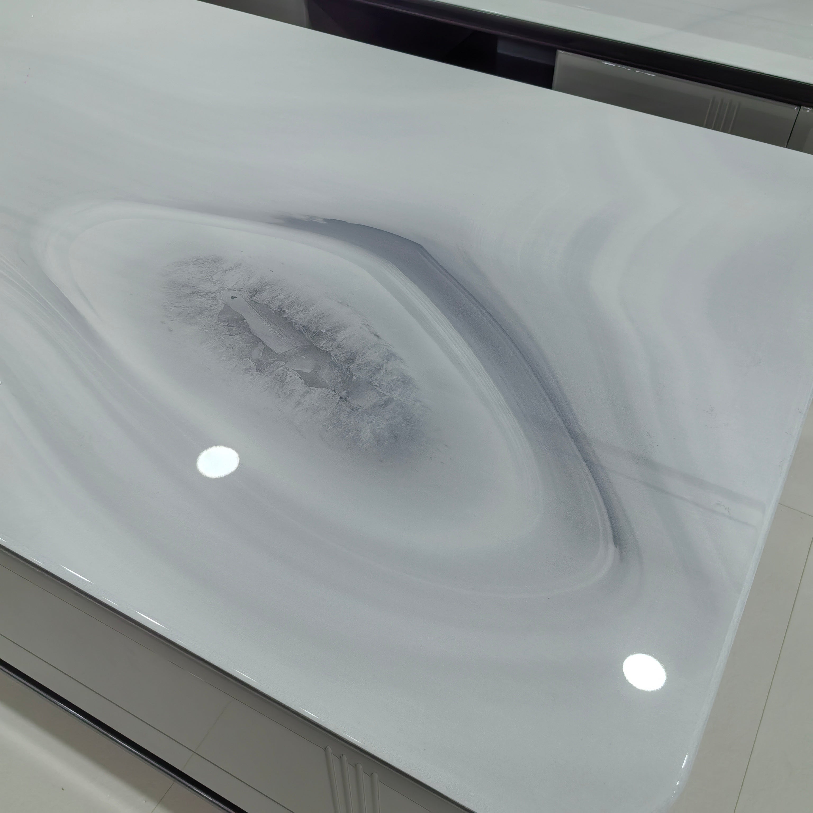 طاولة قهوة من الحجر الصناعي مع طلاء الخبز LKLV6613CTFH | LEUKHOME