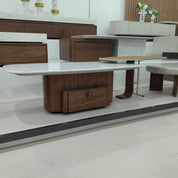 طاولة قهوة رخامية بقشرة خشبية LKLM1525CTFH | LEUKHOME