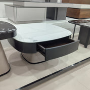 Coffee Table Artificial Stone Wood Veneer‌ Baking Paint LKLM1125CTFH | LEUKHOME