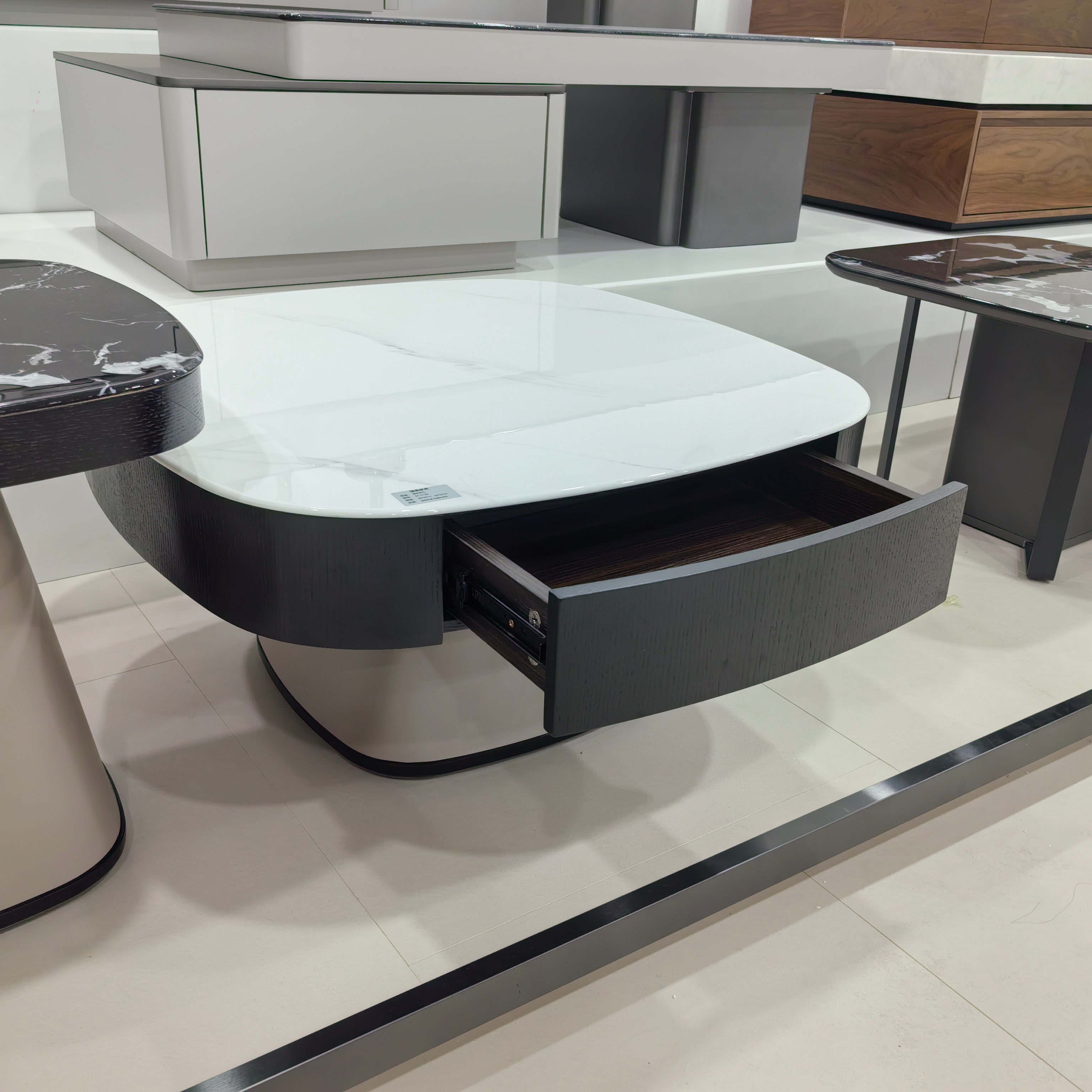 Coffee Table Artificial Stone Wood Veneer‌ Baking Paint LKLM1125CTFH | LEUKHOME